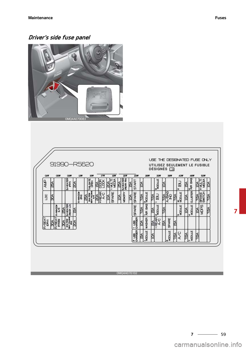 KIA SORENTO 2020  Owners Manual ��
�
�
�.�B�J�O�U�F�O�B�O�D�F��V�T�F�T
�%�S�J�W�F�S��T��T�J�E�F��G�V�T�F��Q�B�O�F�M
�0�.�2��"������
�0�.�2��"������ 
