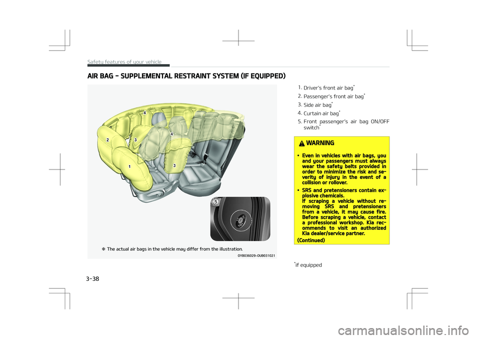 KIA STONIC 2018  Owners Manual AIR BAG - SUPPLEMENTAL RESTRAINT SYSTEM (IF EQUIPPED)
�5�I�F��B�D�U�V�B�M��B�J�S��C�B�H�T��J�O��U�I�F��W�F�I�J�D�M�F��N�B�Z��E�J�G�G�F�S��G�S�P�N��U�I�F��J�M�M�V�T�U�S�B�U�J�P�O�
1.Driver