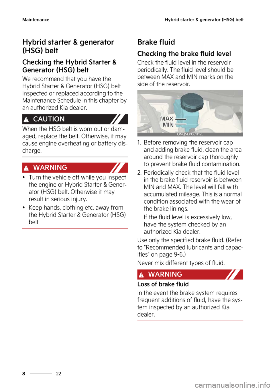 KIA SPORTAGE PHEV 2023  Owners Manual �.�B�J�O�U�F�O�B�O�D�F
��
�
�)�Z�C�S�J�E��T�U�B�S�U�F�S����H�F�O�F�S�B�U�P�S��	�)�4�(�
��C�F�M�U
�)�Z�C�S�J�E��T�U�B�S�U�F�S����H�F�O�F�S�B�U�P�S�
�	�)�4�(�
��C�F�M�U
�$�I�F�D�L�J�O�H�
