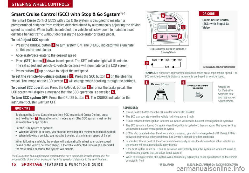 KIA SPORTAGE 2020 Features and Functions Guide SPORTAGE FEATURES & FUNCTIONS GUIDE
STEERING WHEEL CONTROLS
16*IF EQUIPPED †LEGAL DISCL AIMERS ON BACK INSIDE COVER
OK
Images are for illustrative purposes only and may vary on KIA SPORTAGE 2020 Features and Functions Guide SPORTAGE FEATURES & FUNCTIONS GUIDE
STEERING WHEEL CONTROLS
16*IF EQUIPPED †LEGAL DISCL AIMERS ON BACK INSIDE COVER
OK
Images are for illustrative purposes only and may vary on