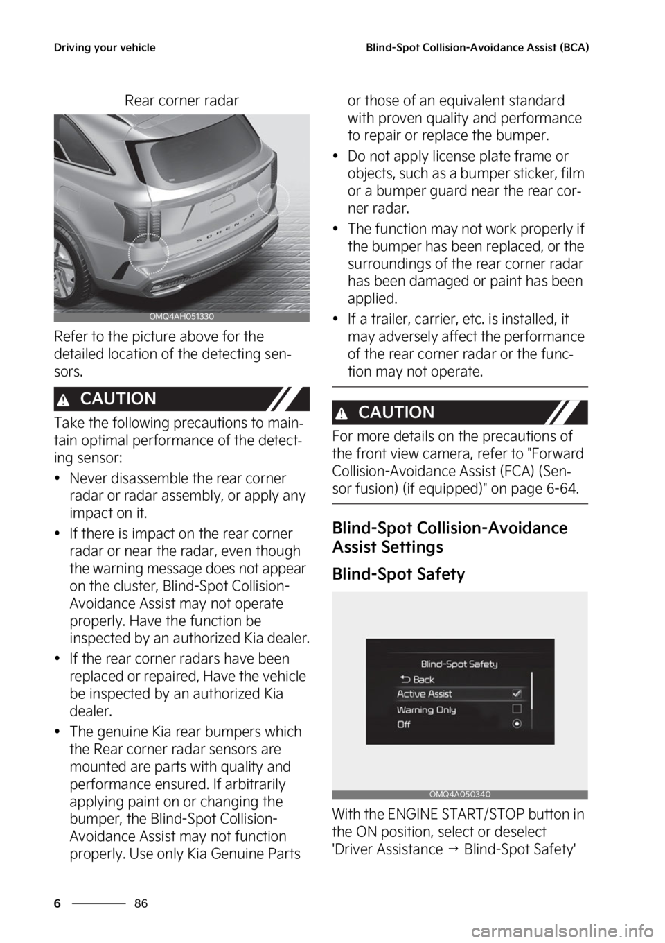 KIA SORENTO PHEV 2023  Owners Manual �%�S�J�W�J�O�H��Z�P�V�S��W�F�I�J�D�M�F
��
�
�#�M�J�O�E��4�Q�P�U��$�P�M�M�J�T�J�P�O��"�W�P�J�E�B�O�D�F��"�T�T�J�T�U��	�#�$�"�

�3�F�B�S��D�P�S�O�F�S��S�B�E�B�S
�3�F�G�F�S��U�P��U�I�F��Q�