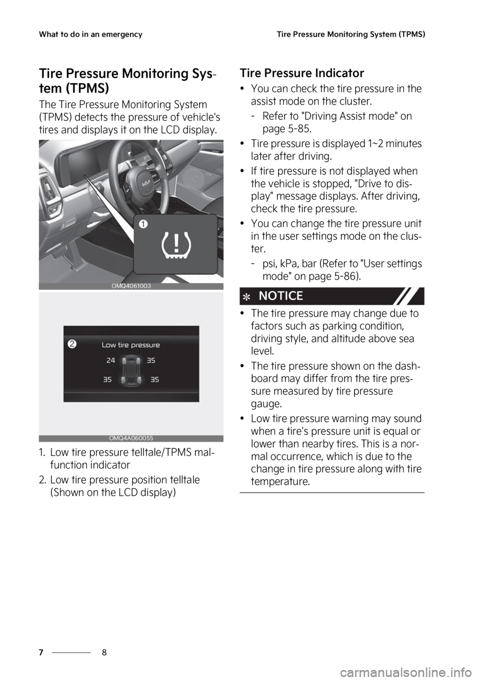 KIA SORENTO PHEV 2023  Owners Manual �8�I�B�U��U�P��E�P��J�O��B�O��F�N�F�S�H�F�O�D�Z
�
�
�5�J�S�F��1�S�F�T�T�V�S�F��.�P�O�J�U�P�S�J�O�H��4�Z�T�U�F�N��	�5�1�.�4�

�5�J�S�F��1�S�F�T�T�V�S�F��.�P�O�J�U�P�S�J�O�H��4�Z�T-
�U�F�N