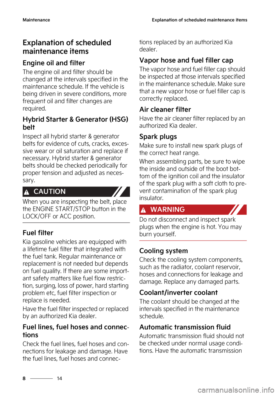 KIA SORENTO PHEV 2023  Owners Manual �.�B�J�O�U�F�O�B�O�D�F
��
�
�&�Y�Q�M�B�O�B�U�J�P�O��P�G��T�D�I�F�E�V�M�F�E��N�B�J�O�U�F�O�B�O�D�F��J�U�F�N�T
�&�Y�Q�M�B�O�B�U�J�P�O��P�G��T�D�I�F�E�V�M�F�E�
�N�B�J�O�U�F�O�B�O�D�F��J�U�F�N�