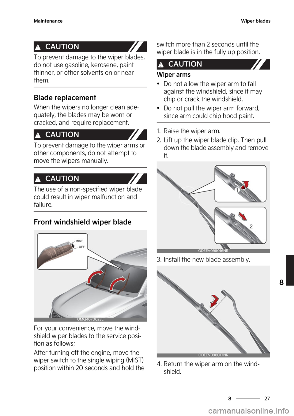 KIA SORENTO PHEV 2023  Owners Manual ��
�
�
�.�B�J�O�U�F�O�B�O�D�F�8�J�Q�F�S��C�M�B�E�F�T
�$�"�6�5�*�0�/
�5�P��Q�S�F�W�F�O�U��E�B�N�B�H�F��U�P��U�I�F��X�J�Q�F�S��C�M�B�E�F�T�
�
�E�P��O�P�U��V�T�F��H�B�T�P�M�J�O�F�
��L�F�S
