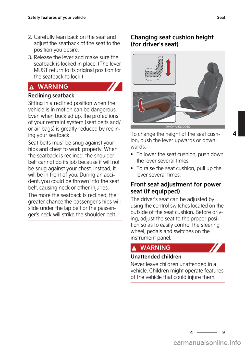 KIA SORENTO PHEV 2023  Owners Manual �
�
�
�4�B�G�F�U�Z��G�F�B�U�V�S�F�T��P�G��Z�P�V�S��W�F�I�J�D�M�F�4�F�B�U
�� �$�B�S�F�G�V�M�M�Z��M�F�B�O��C�B�D�L��P�O��U�I�F��T�F�B�U��B�O�E��B�E�K�V�T�U��U�I�F��T�F�B�U�C�B�D�L��P�