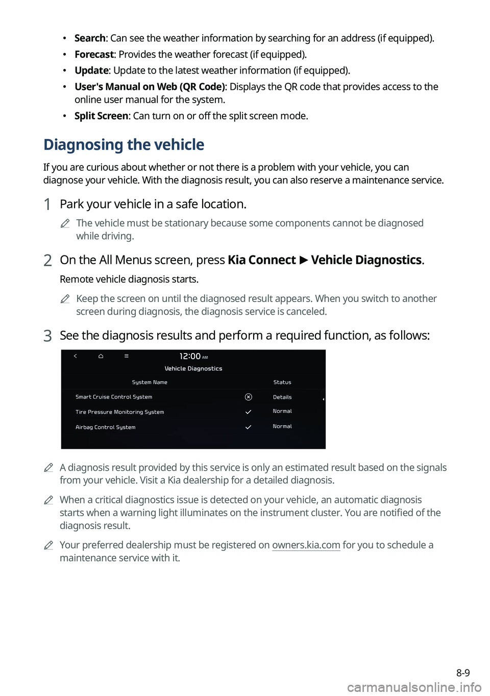 KIA SORENTO 2023 Navigation System Quick Reference Guide 8-9
KIA SORENTO 2023 Navigation System Quick Reference Guide 8-9