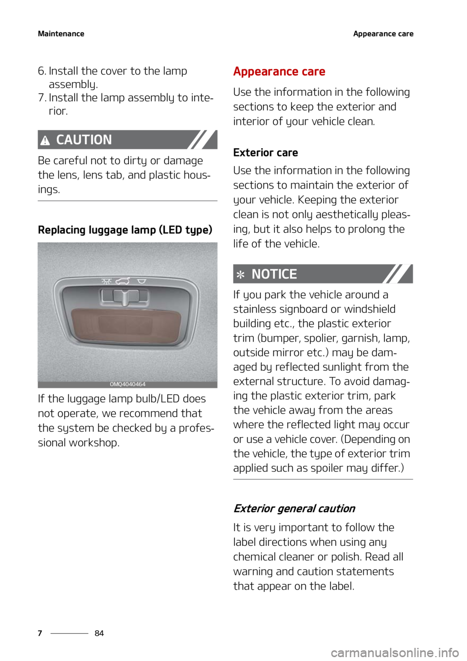 KIA SORENTO 2021  Owners Manual �.�B�J�O�U�F�O�B�O�D�F
��
�
�"�Q�Q�F�B�S�B�O�D�F��D�B�S�F
�� �*�O�T�U�B�M�M��U�I�F��D�P�W�F�S��U�P��U�I�F��M�B�N�Q�
�B�T�T�F�N�C�M�Z�
�� �*�O�T�U�B�M�M��U�I�F��M�B�N�Q��B�T�T�F�N�C�M