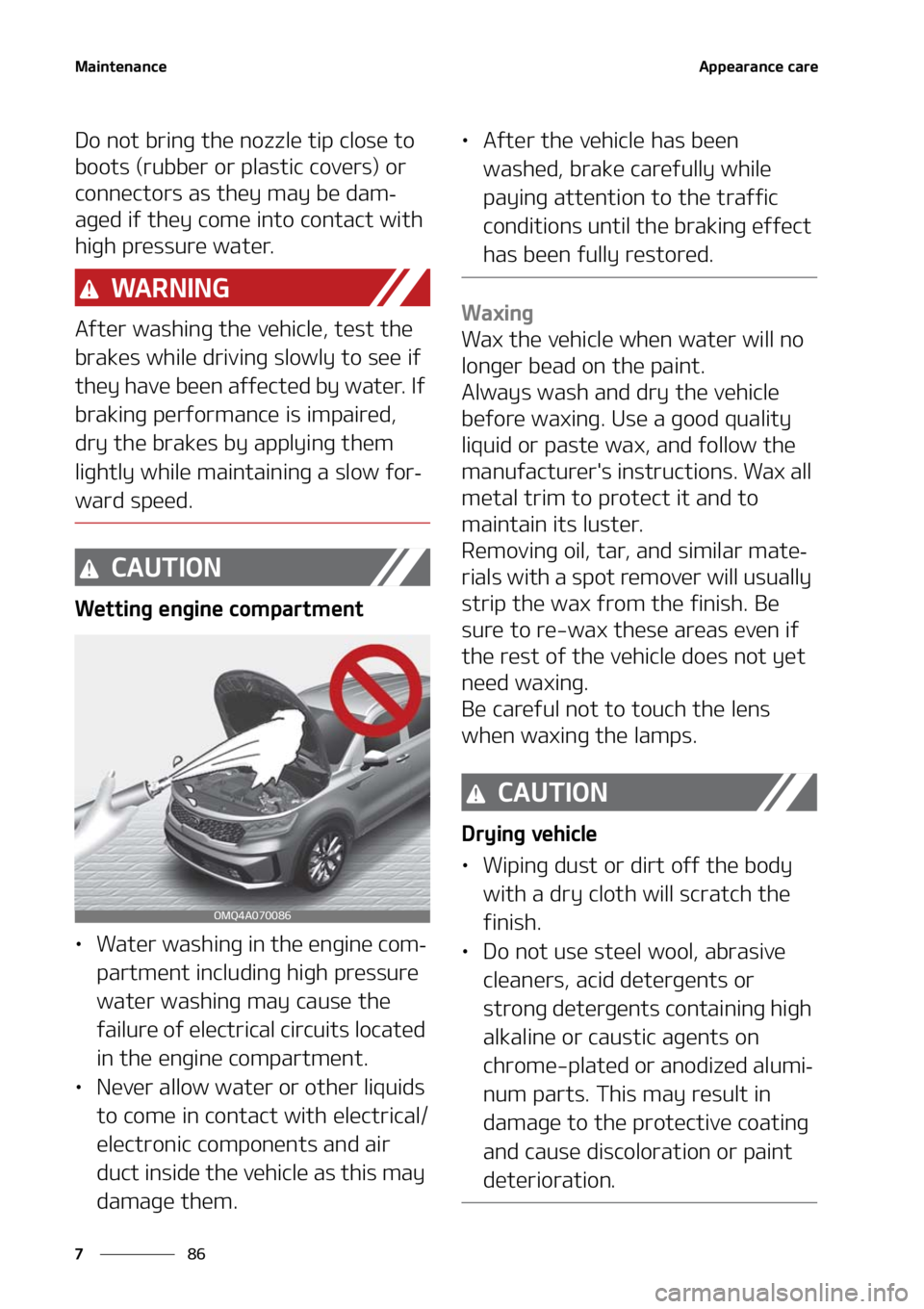 KIA SORENTO 2021  Owners Manual �.�B�J�O�U�F�O�B�O�D�F
��
�
�"�Q�Q�F�B�S�B�O�D�F��D�B�S�F
�%�P��O�P�U��C�S�J�O�H��U�I�F��O�P�[�[�M�F��U�J�Q��D�M�P�T�F��U�P�
�C�P�P�U�T��	�S�V�C�C�F�S��P�S��Q�M�B�T�U�J�D��D�P�W�F�S�T�