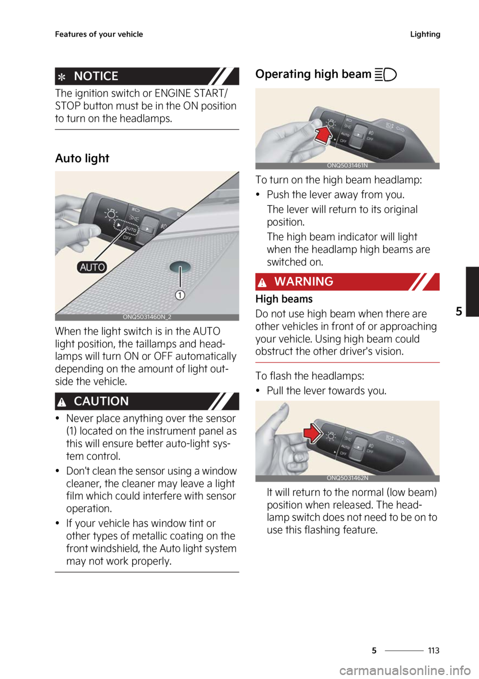 KIA NIRO PHEV 2023  Owners Manual ���
�
�
��F�B�U�V�S�F�T��P�G��Z�P�V�S��W�F�I�J�D�M�F�-�J�H�I�U�J�O�H
�/�0�5�*�$�&
�5�I�F��J�H�O�J�U�J�P�O��T�X�J�U�D�I��P�S��&�/�(�*�/�&��4�5�"�3�5�
�4�5�0�1��C�V�U�U�P�O��N�V�T�U��C