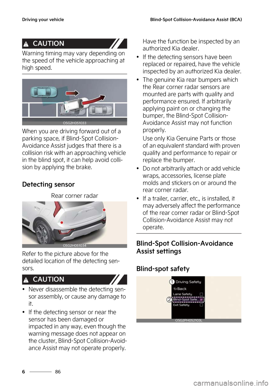 KIA NIRO PHEV 2023  Owners Manual �%�S�J�W�J�O�H��Z�P�V�S��W�F�I�J�D�M�F
��
�
�#�M�J�O�E��4�Q�P�U��$�P�M�M�J�T�J�P�O��"�W�P�J�E�B�O�D�F��"�T�T�J�T�U��	�#�$�"�

�$�"�6�5�*�0�/
�8�B�S�O�J�O�H��U�J�N�J�O�H��N�B�Z��W�B�S�Z��