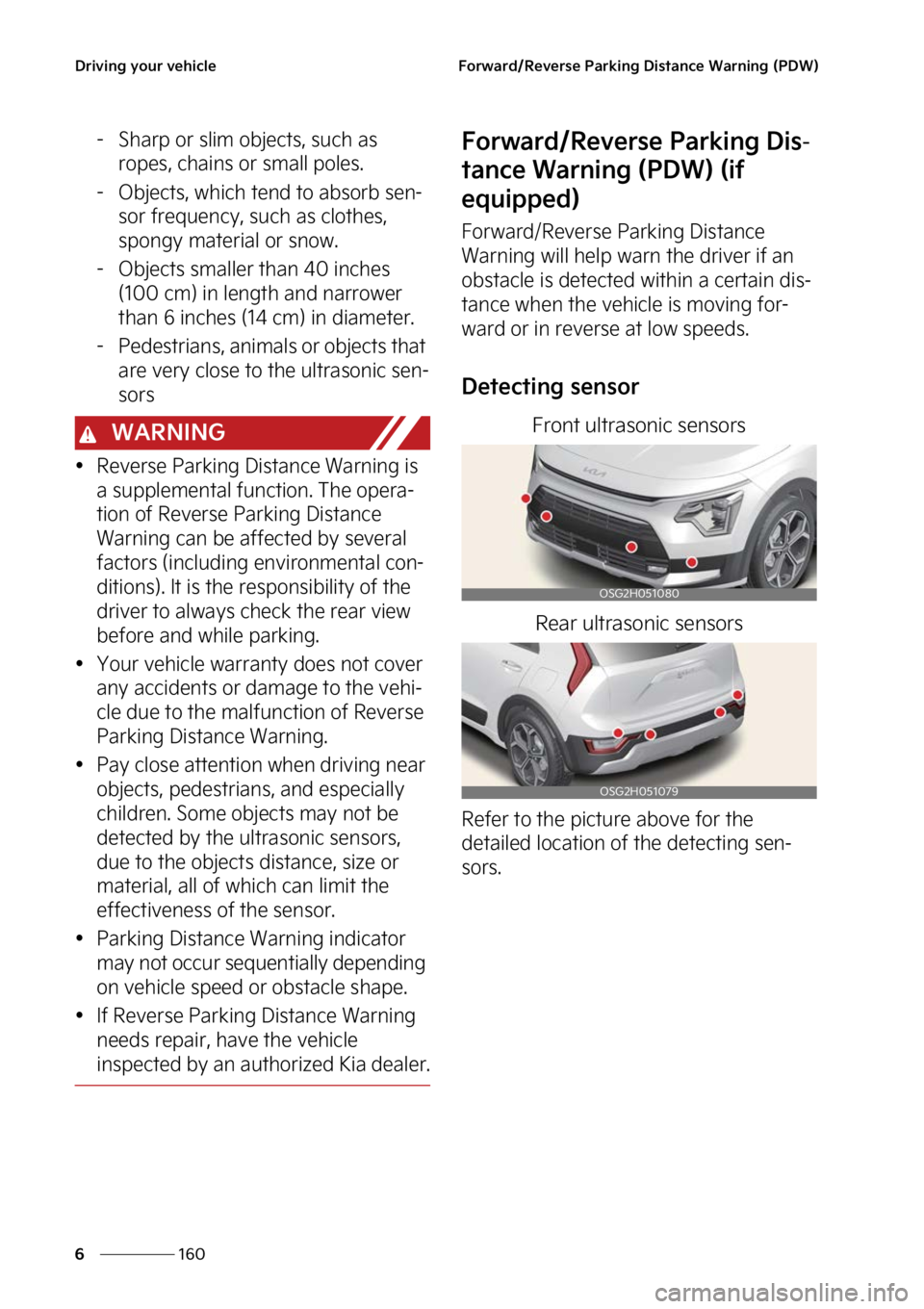 KIA NIRO PHEV 2023  Owners Manual �%�S�J�W�J�O�H��Z�P�V�S��W�F�I�J�D�M�F
���
�
��P�S�X�B�S�E��3�F�W�F�S�T�F��1�B�S�L�J�O�H��%�J�T�U�B�O�D�F��8�B�S�O�J�O�H��	�1�%�8�

� �4�I�B�S�Q��P�S��T�M�J�N��P�C�K�F�D�U�T�
��T�V�D�