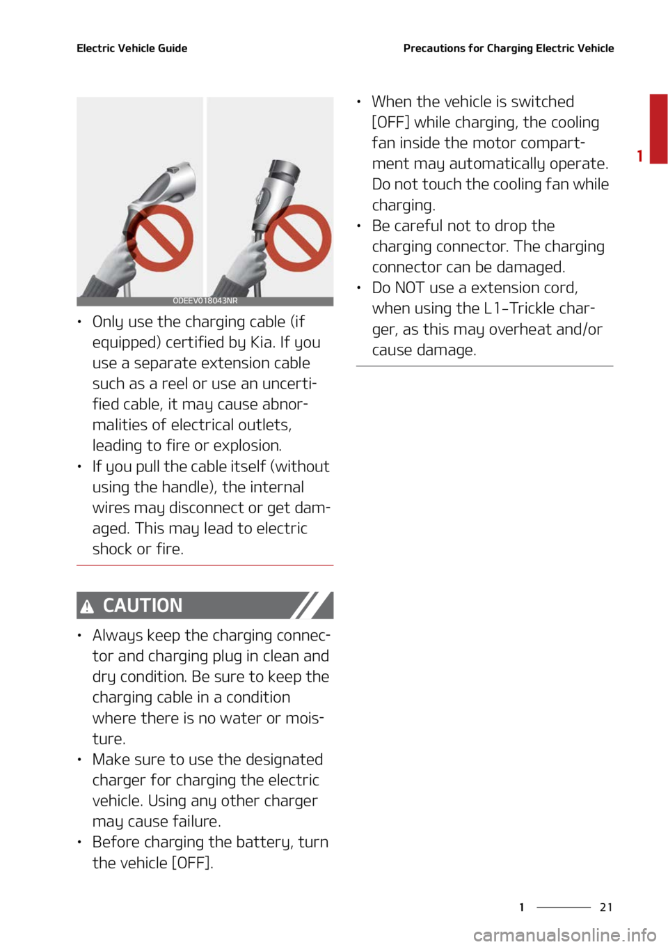 KIA NIRO EV 2022  Owners Manual ��
�
�
�&�M�F�D�U�S�J�D��7�F�I�J�D�M�F��(�V�J�E�F�1�S�F�D�B�V�U�J�P�O�T��G�P�S��$�I�B�S�H�J�O�H��&�M�F�D�U�S�J�D��7�F�I�J�D�M�F
LÜ�0�O�M�Z��V�T�F��U�I�F��D�I�B�S�H�J�O�H��D�B�C�M�F��	�
