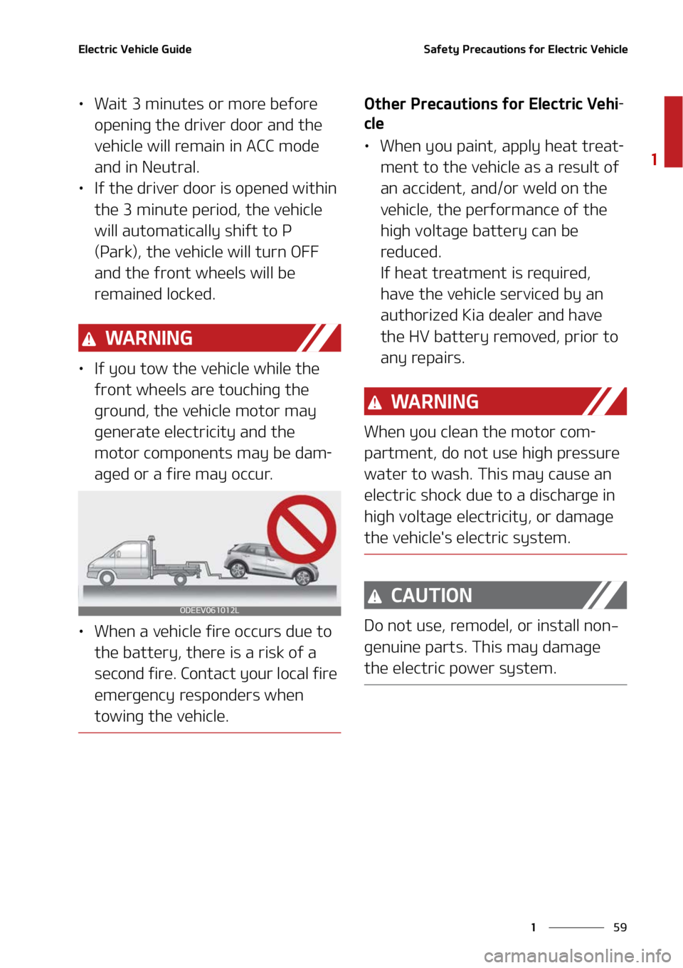 KIA NIRO EV 2022  Owners Manual ��
�
�
�&�M�F�D�U�S�J�D��7�F�I�J�D�M�F��(�V�J�E�F�4�B�G�F�U�Z��1�S�F�D�B�V�U�J�P�O�T��G�P�S��&�M�F�D�U�S�J�D��7�F�I�J�D�M�F
LÜ�8�B�J�U����N�J�O�V�U�F�T��P�S��N�P�S�F��C�F�G�P�S�F�
�P