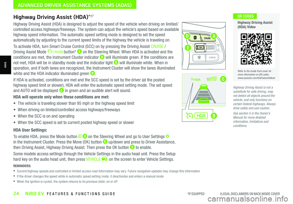 KIA NIRO EV 2021 Features and Functions Guide *IF EQUIPPED †LEGAL DISCL AIMERS ON BACK INSIDE COVER24NIRO EV FEATURES & FUNCTIONS GUIDE
Refer to the inside front cover for more information on QR codes.www.youtube.com/KiaFea KIA NIRO EV 2021 Features and Functions Guide *IF EQUIPPED †LEGAL DISCL AIMERS ON BACK INSIDE COVER24NIRO EV FEATURES & FUNCTIONS GUIDE
Refer to the inside front cover for more information on QR codes.www.youtube.com/KiaFea