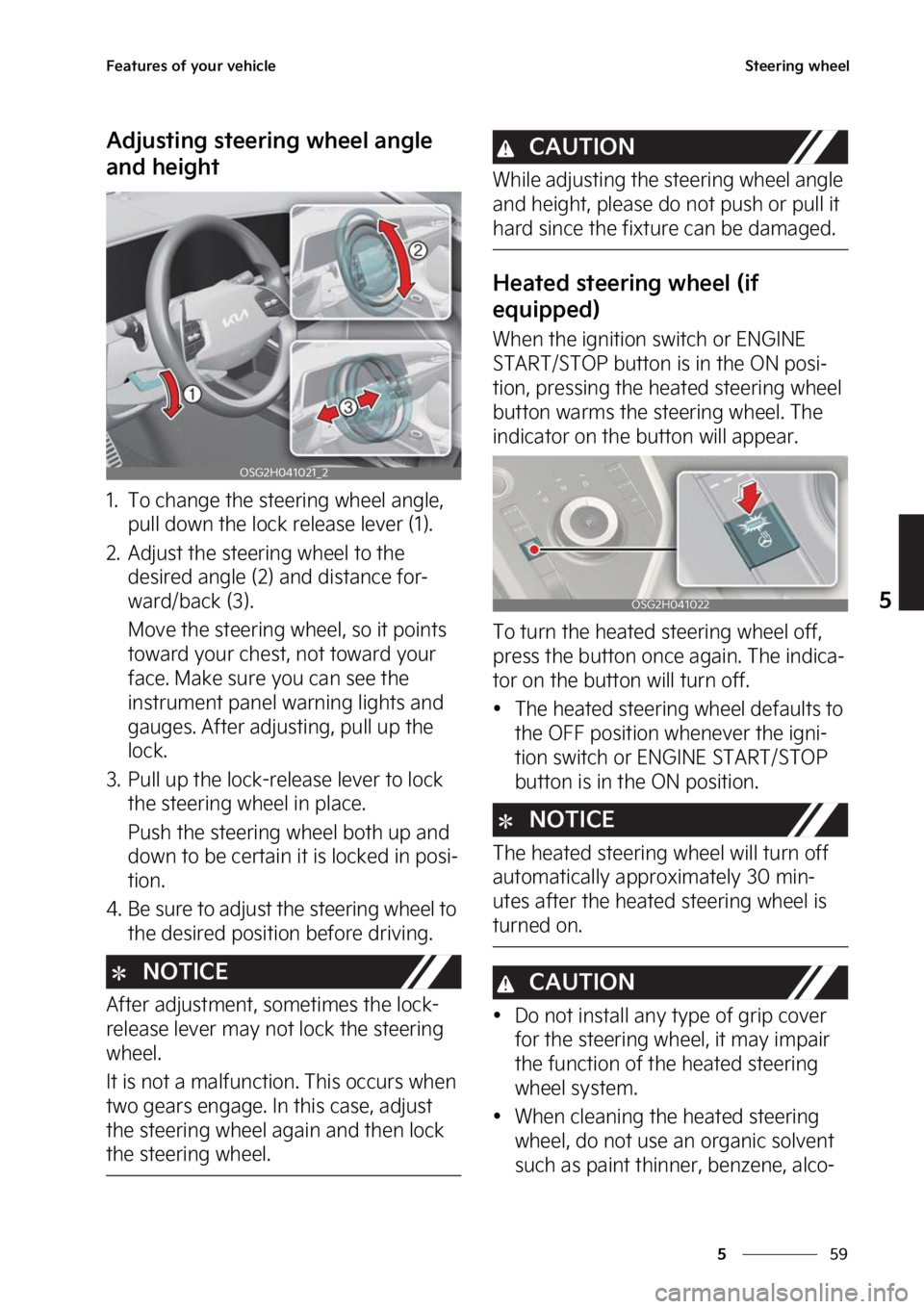 KIA NIRO 2022  Owners Manual ��
�
�
��F�B�U�V�S�F�T��P�G��Z�P�V�S��W�F�I�J�D�M�F�4�U�F�F�S�J�O�H��X�I�F�F�M
�"�E�K�V�T�U�J�O�H��T�U�F�F�S�J�O�H��X�I�F�F�M��B�O�H�M�F�
�B�O�E��I�F�J�H�I�U
�� �5�P��D�I�B�O�H�F��U�