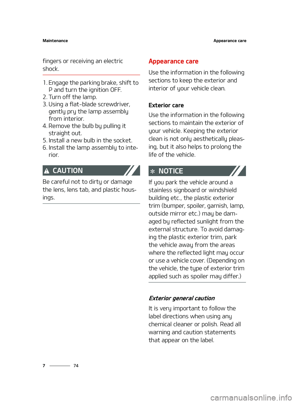 KIA K5 2022  Owners Manual �.�B�J�O�U�F�O�B�O�D�F
��
�
�"�Q�Q�F�B�S�B�O�D�F��D�B�S�F
�G�J�O�H�F�S�T��P�S��S�F�D�F�J�W�J�O�H��B�O��F�M�F�D�U�S�J�D�
�T�I�P�D�L�
�� �&�O�H�B�H�F��U�I�F��Q�B�S�L�J�O�H��C�S�B�L�F�
��