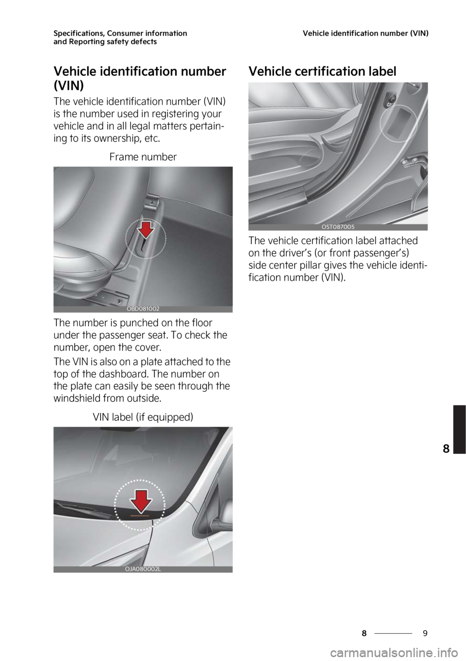 KIA FORTE 2023  Owners Manual �
�
�
�4�Q�F�D�J�G�J�D�B�U�J�P�O�T�
��$�P�O�T�V�N�F�S��J�O�G�P�S�N�B�U�J�P�O�
�B�O�E��3�F�Q�P�S�U�J�O�H��T�B�G�F�U�Z��E�F�G�F�D�U�T�7�F�I�J�D�M�F��J�E�F�O�U�J�G�J�D�B�U�J�P�O��O�V�N�C�F�S�