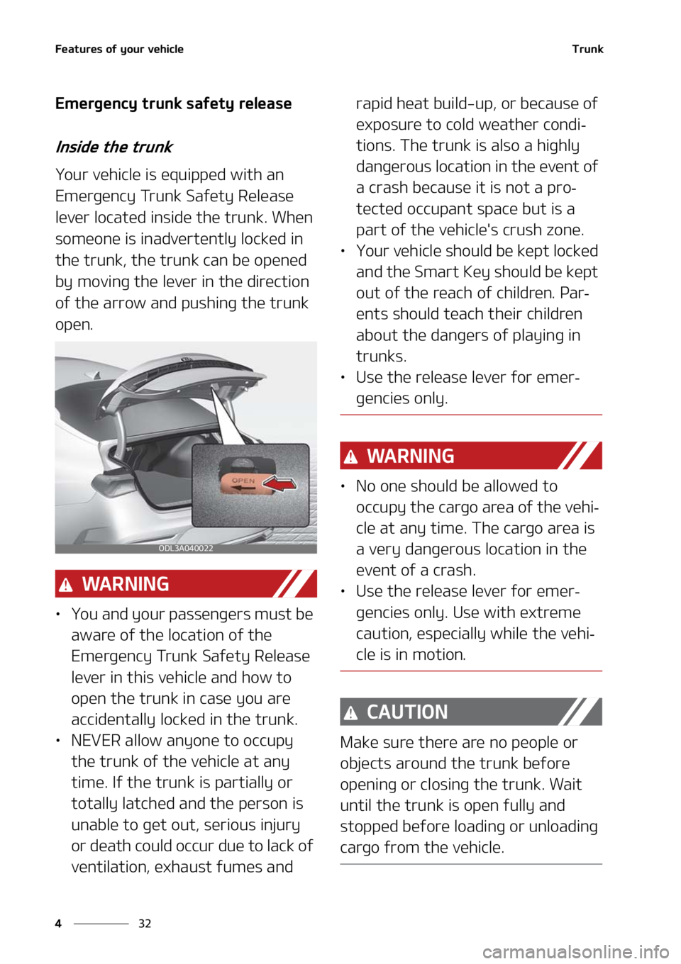 KIA FORTE 2021  Owners Manual ��F�B�U�V�S�F�T��P�G��Z�P�V�S��W�F�I�J�D�M�F
��
�
�5�S�V�O�L
�&�N�F�S�H�F�O�D�Z��U�S�V�O�L��T�B�G�F�U�Z��S�F�M�F�B�T�F
�*�O�T�J�E�F��U�I�F��U�S�V�O�L
�:�P�V�S��W�F�I�J�D�M�F��J�T��F�R�V