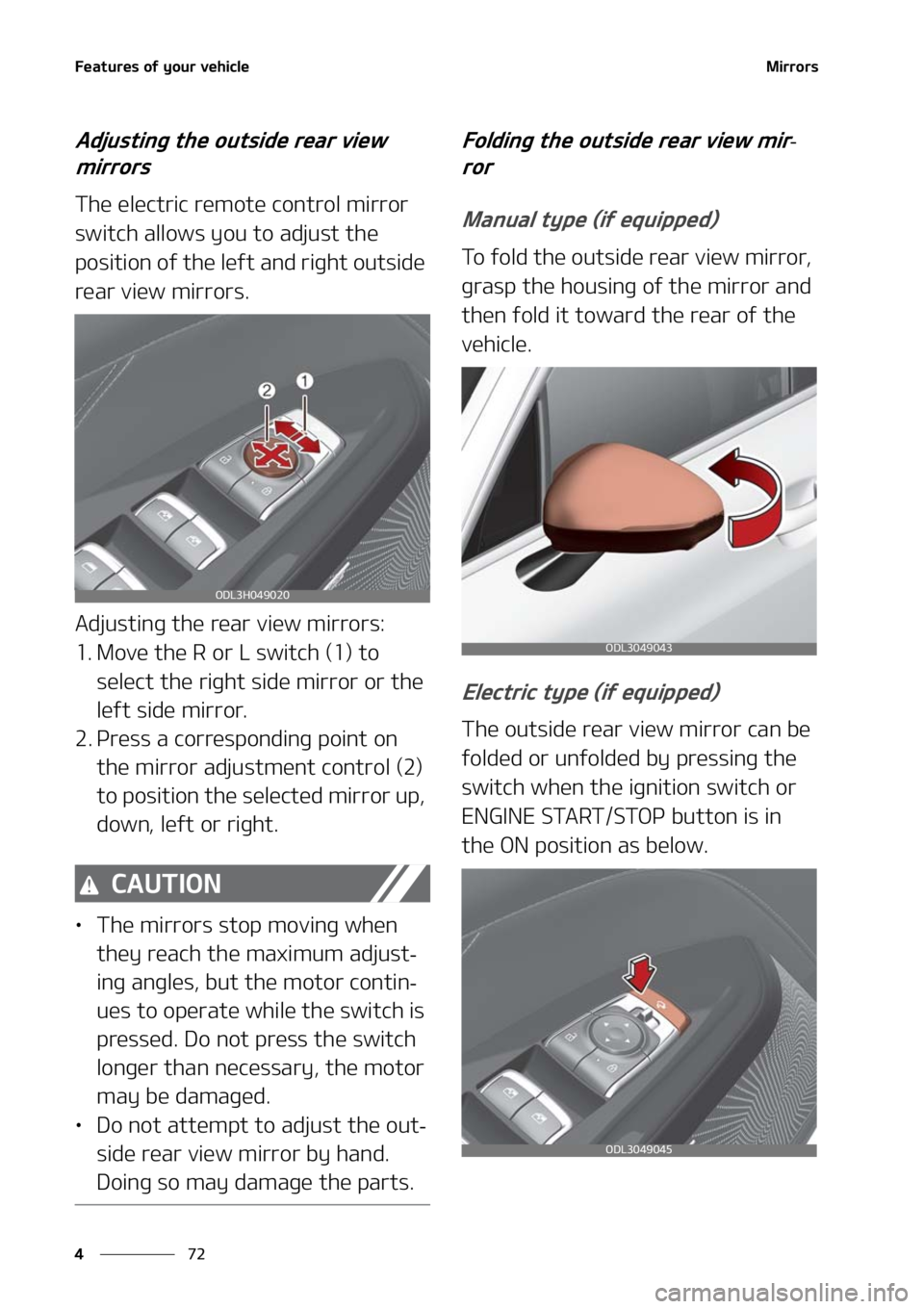 KIA FORTE 2021  Owners Manual ��F�B�U�V�S�F�T��P�G��Z�P�V�S��W�F�I�J�D�M�F
��
�
�.�J�S�S�P�S�T
�"�E�K�V�T�U�J�O�H��U�I�F��P�V�U�T�J�E�F��S�F�B�S��W�J�F�X�
�N�J�S�S�P�S�T
�5�I�F��F�M�F�D�U�S�J�D��S�F�N�P�U�F��D�P�O�U