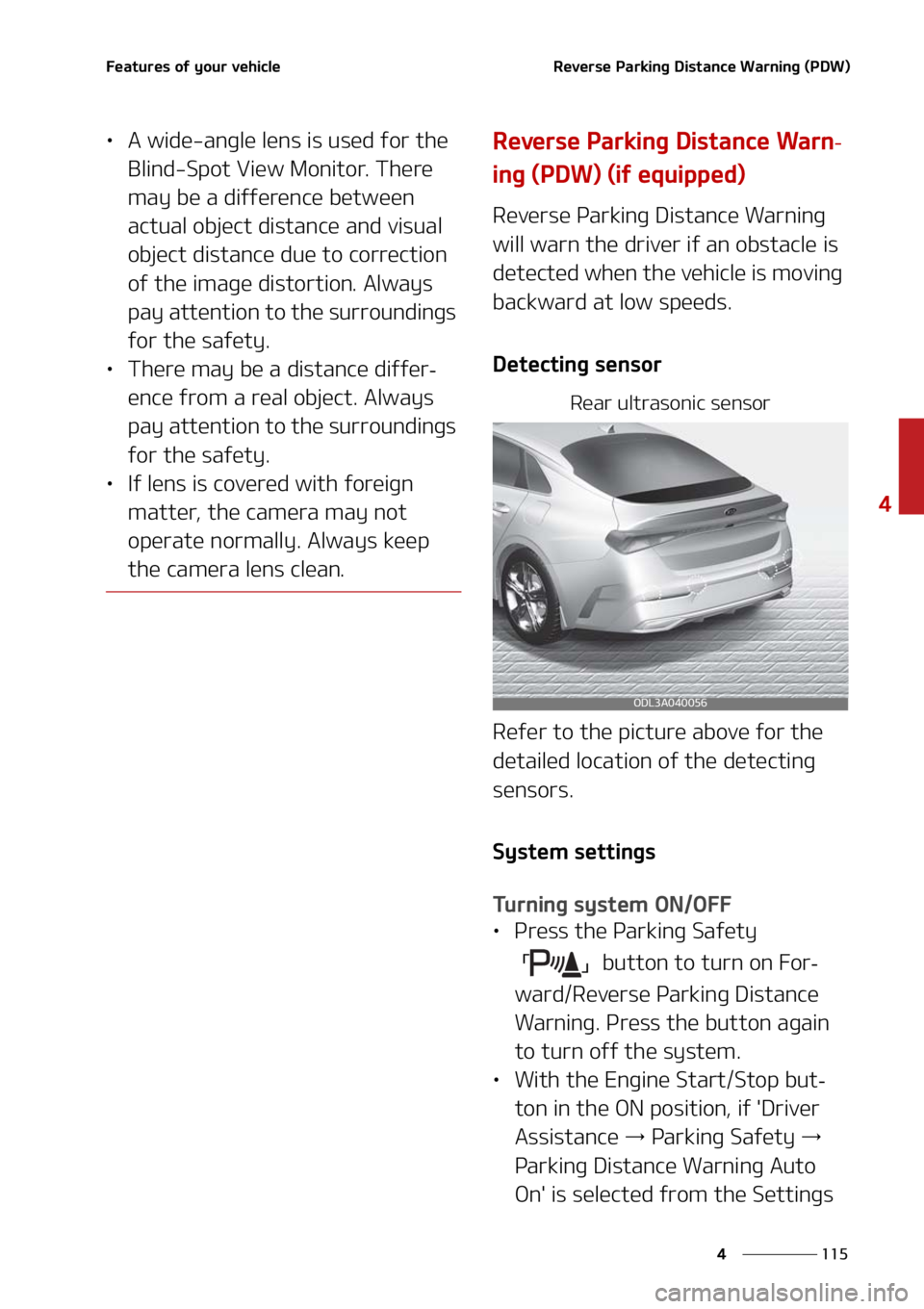 KIA FORTE 2021  Owners Manual ���
�
�
��F�B�U�V�S�F�T��P�G��Z�P�V�S��W�F�I�J�D�M�F�3�F�W�F�S�T�F��1�B�S�L�J�O�H��%�J�T�U�B�O�D�F��8�B�S�O�J�O�H��	�1�%�8�

LÜ�"��X�J�E�F��B�O�H�M�F��M�F�O�T��J�T��V�T�F�E��G�P�S�