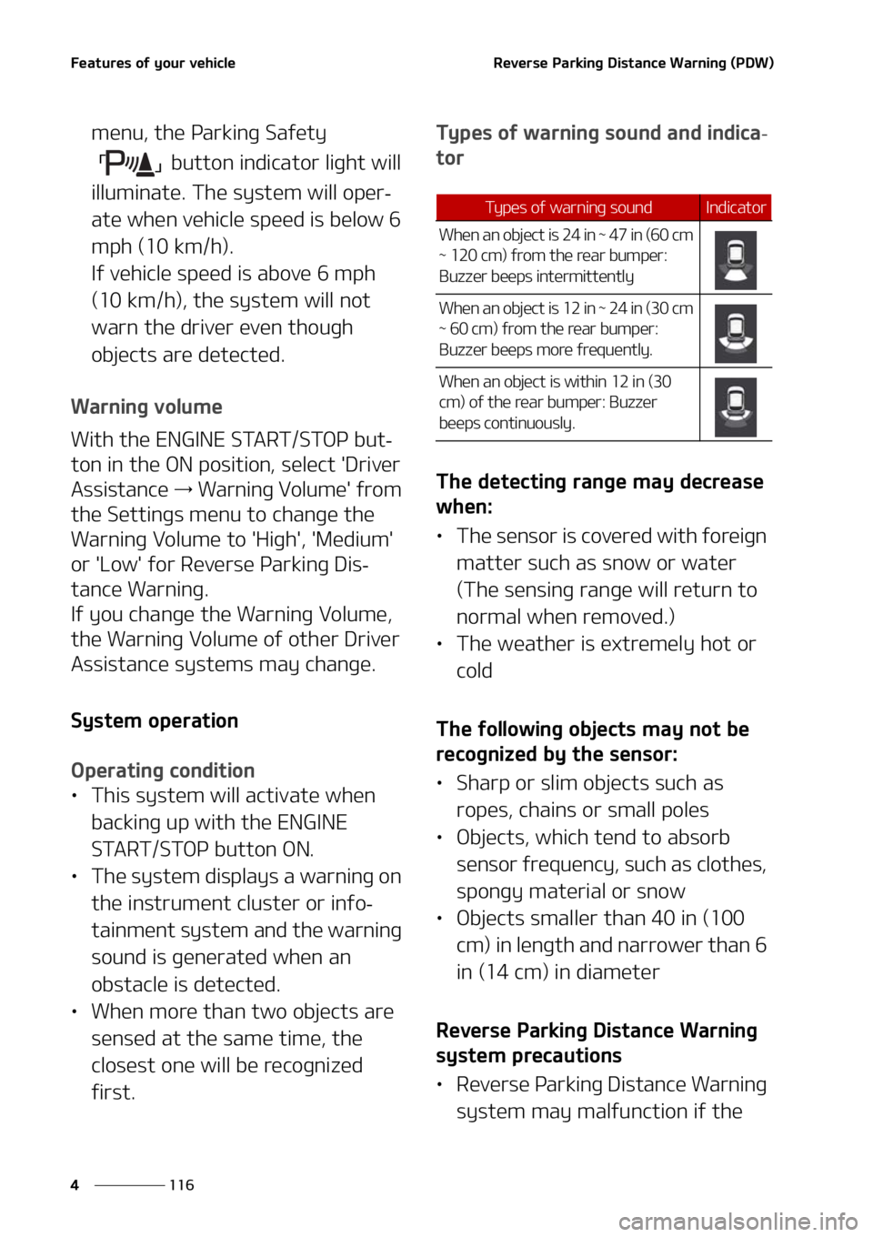 KIA FORTE 2021  Owners Manual ��F�B�U�V�S�F�T��P�G��Z�P�V�S��W�F�I�J�D�M�F
���
�
�3�F�W�F�S�T�F��1�B�S�L�J�O�H��%�J�T�U�B�O�D�F��8�B�S�O�J�O�H��	�1�%�8�

�N�F�O�V�
��U�I�F��1�B�S�L�J�O�H��4�B�G�F�U�Z
�| �} �C�V�U�U�
