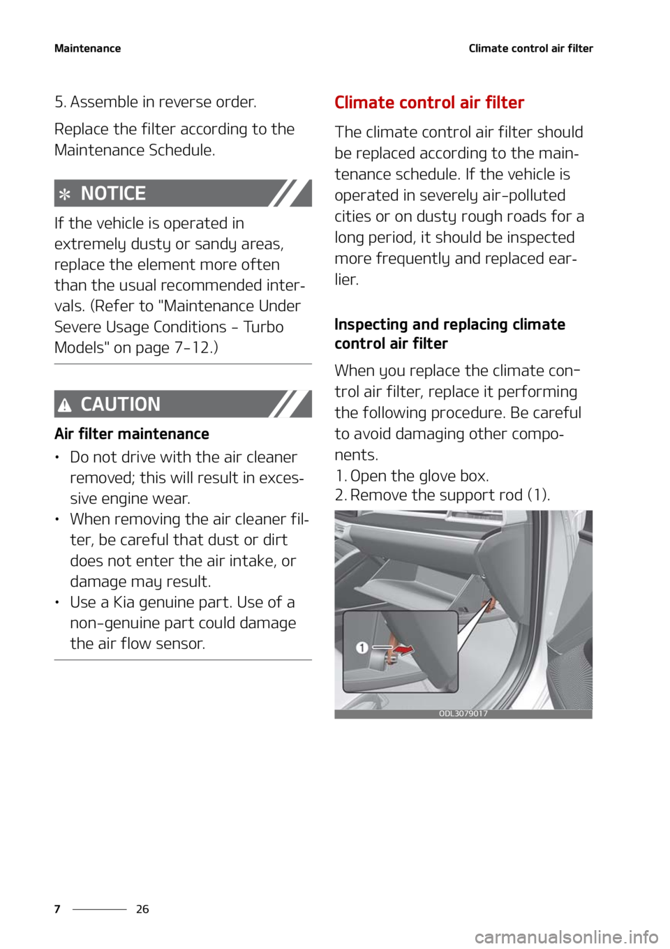 KIA FORTE 2021  Owners Manual �.�B�J�O�U�F�O�B�O�D�F
��
�
�$�M�J�N�B�U�F��D�P�O�U�S�P�M��B�J�S��G�J�M�U�F�S
�� �"�T�T�F�N�C�M�F��J�O��S�F�W�F�S�T�F��P�S�E�F�S�
�3�F�Q�M�B�D�F��U�I�F��G�J�M�U�F�S��B�D�D�P�S�E�J�O�H�
