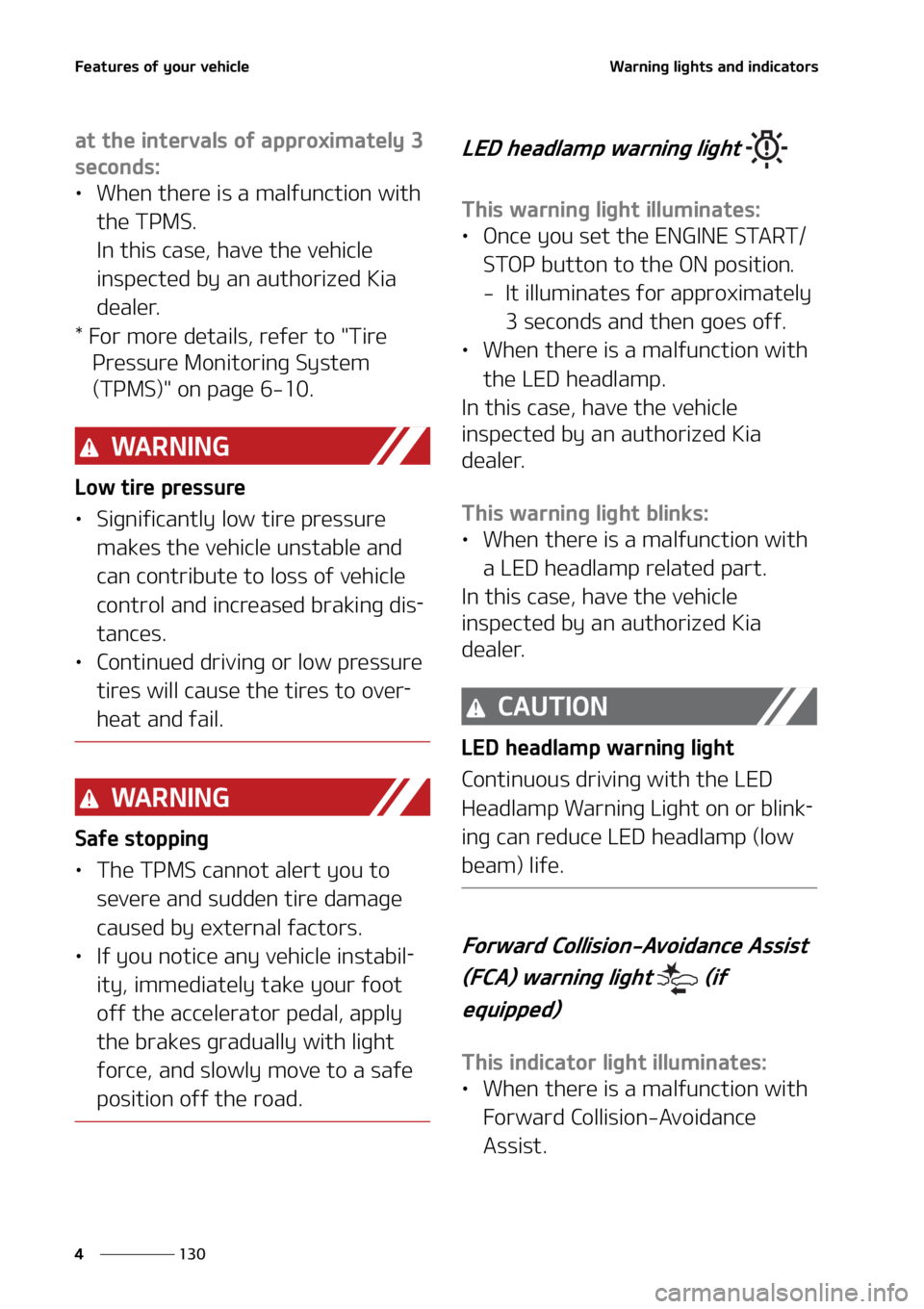KIA CARNIVAL 2022  Owners Manual ��F�B�U�V�S�F�T��P�G��Z�P�V�S��W�F�I�J�D�M�F
���
�
�8�B�S�O�J�O�H��M�J�H�I�U�T��B�O�E��J�O�E�J�D�B�U�P�S�T
�B�U��U�I�F��J�O�U�F�S�W�B�M�T��P�G��B�Q�Q�S�P�Y�J�N�B�U�F�M�Z���
�T�F�D�P�