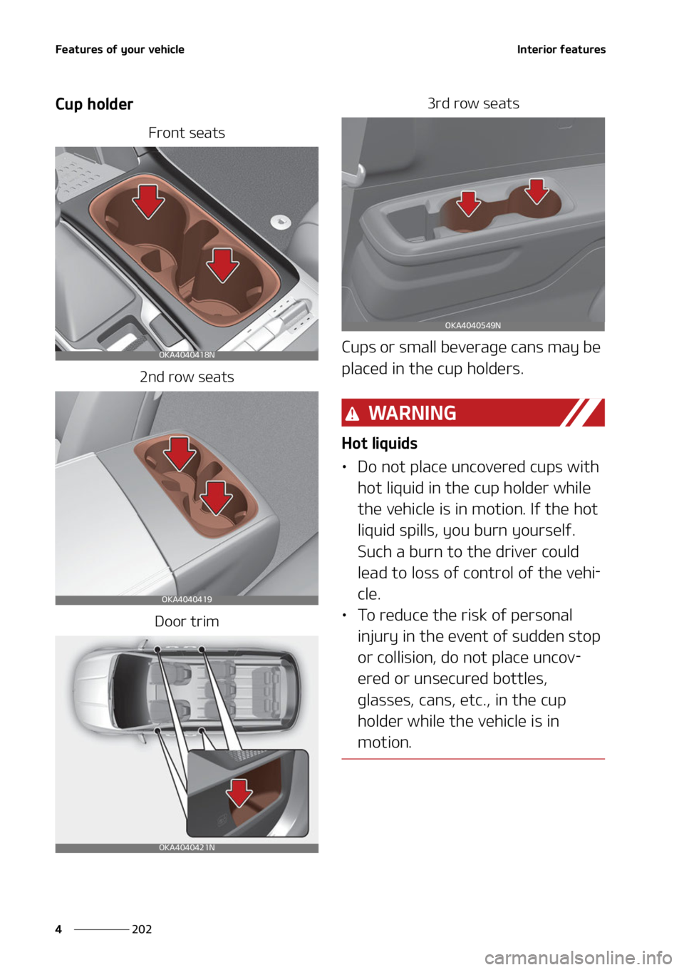 KIA CARNIVAL 2022  Owners Manual ��F�B�U�V�S�F�T��P�G��Z�P�V�S��W�F�I�J�D�M�F
���
�
�*�O�U�F�S�J�P�S��G�F�B�U�V�S�F�T
�$�V�Q��I�P�M�E�F�S
��S�P�O�U��T�F�B�U�T
��O�E��S�P�X��T�F�B�U�T �%�P�P�S��U�S�J�N ��S�E��S�P�X�