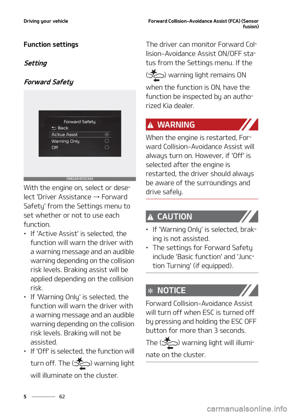 KIA CARNIVAL 2022  Owners Manual �%�S�J�W�J�O�H��Z�P�V�S��W�F�I�J�D�M�F
��
�
��P�S�X�B�S�E��$�P�M�M�J�T�J�P�O��"�W�P�J�E�B�O�D�F��"�T�T�J�T�U��	��$�"�
��	�4�F�O�T�P�S
�G�V�T�J�P�O�

��V�O�D�U�J�P�O��T�F�U�U�J�O�H�T
�4�F