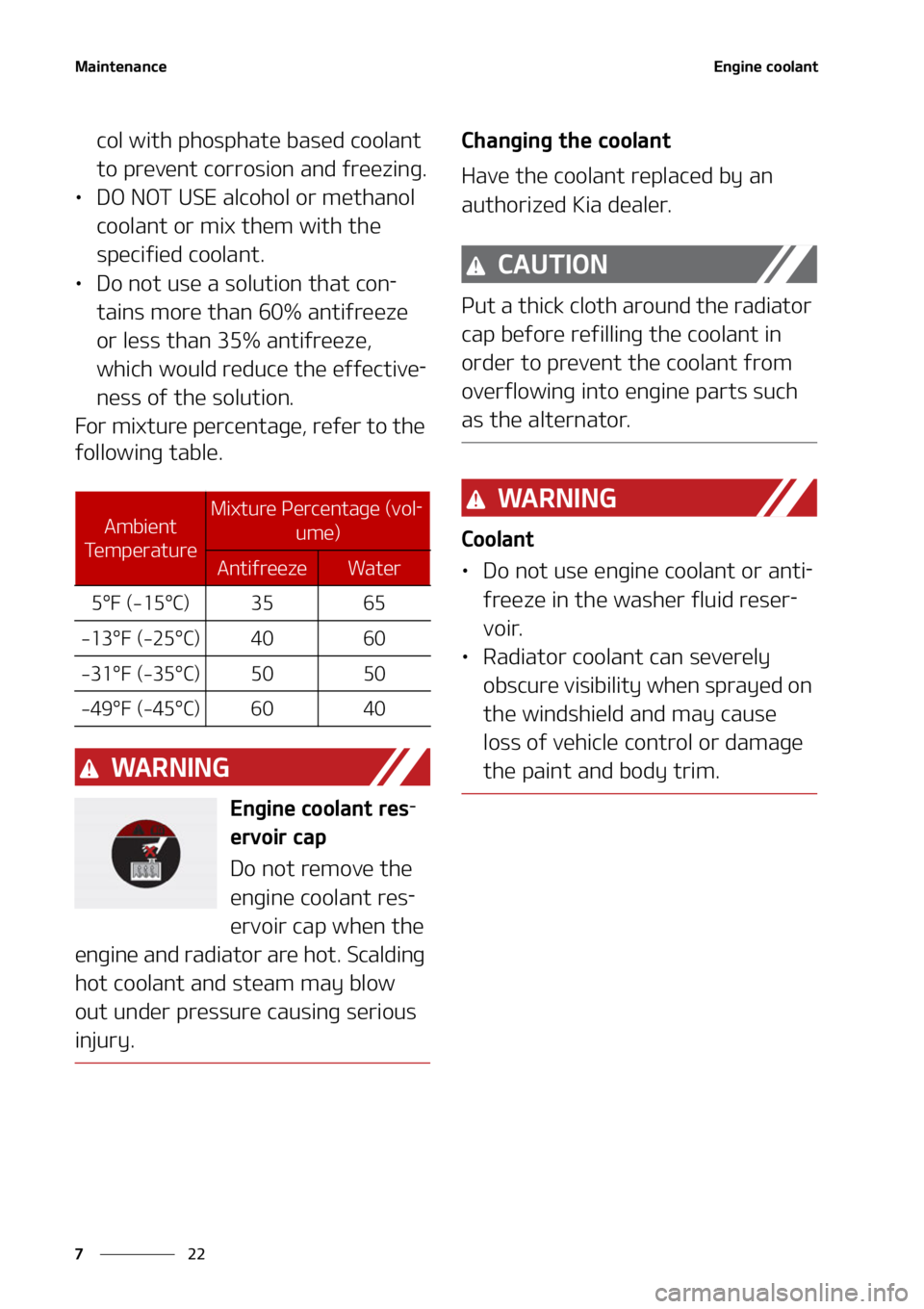 KIA CARNIVAL 2022  Owners Manual �.�B�J�O�U�F�O�B�O�D�F
��
�
�&�O�H�J�O�F��D�P�P�M�B�O�U
�D�P�M��X�J�U�I��Q�I�P�T�Q�I�B�U�F��C�B�T�F�E��D�P�P�M�B�O�U�
�U�P��Q�S�F�W�F�O�U��D�P�S�S�P�T�J�P�O��B�O�E��G�S�F�F�[�J�O�H�
LÜ 