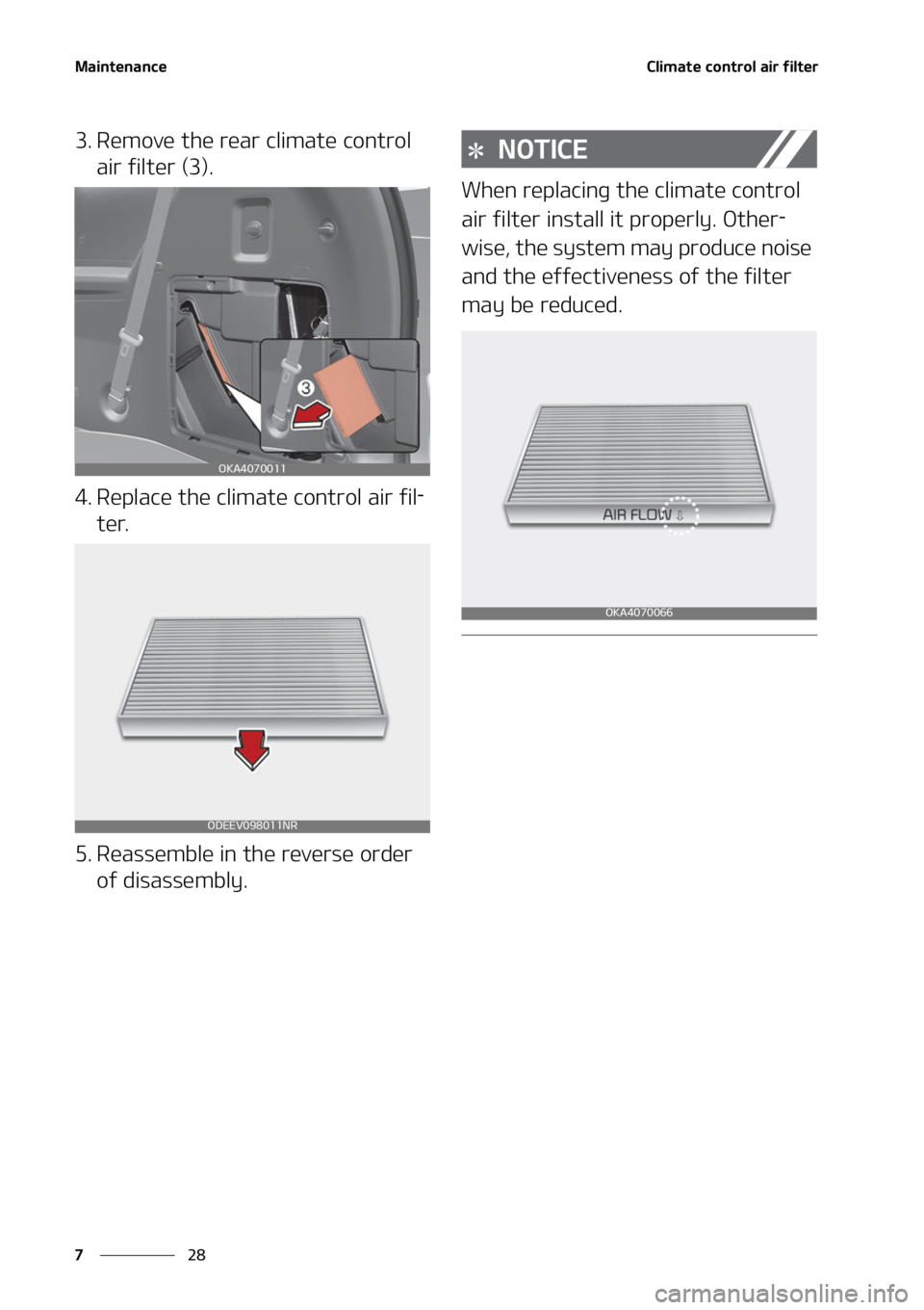KIA CARNIVAL 2022  Owners Manual �.�B�J�O�U�F�O�B�O�D�F
��
�
�$�M�J�N�B�U�F��D�P�O�U�S�P�M��B�J�S��G�J�M�U�F�S
�� �3�F�N�P�W�F��U�I�F��S�F�B�S��D�M�J�N�B�U�F��D�P�O�U�S�P�M�
�B�J�S��G�J�M�U�F�S��	��
�
�� �3�F�Q�M�B