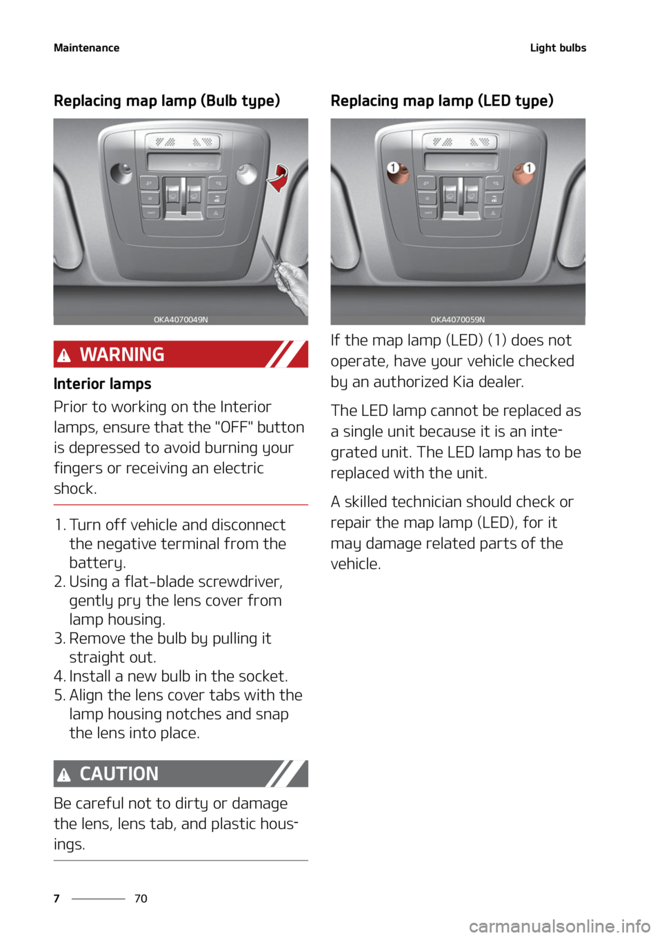 KIA CARNIVAL 2022  Owners Manual �.�B�J�O�U�F�O�B�O�D�F
��
�
�-�J�H�I�U��C�V�M�C�T
�3�F�Q�M�B�D�J�O�H��N�B�Q��M�B�N�Q��	�#�V�M�C��U�Z�Q�F�

�8�" �3 �/ �* �/ �(
�*�O�U�F�S�J�P�S��M�B�N�Q�T
�1�S�J�P�S��U�P��X�P�S�L�J�O�H��P