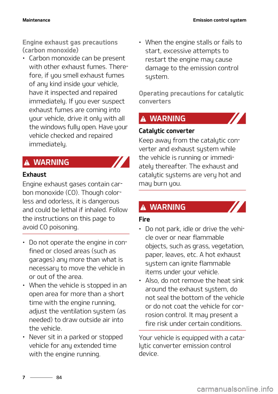 KIA CARNIVAL 2022  Owners Manual �.�B�J�O�U�F�O�B�O�D�F
��
�
�&�N�J�T�T�J�P�O��D�P�O�U�S�P�M��T�Z�T�U�F�N
�&�O�H�J�O�F��F�Y�I�B�V�T�U��H�B�T��Q�S�F�D�B�V�U�J�P�O�T�
�	�D�B�S�C�P�O��N�P�O�P�Y�J�E�F�

LÜ �$�B�S�C�P�O��N�P�O
