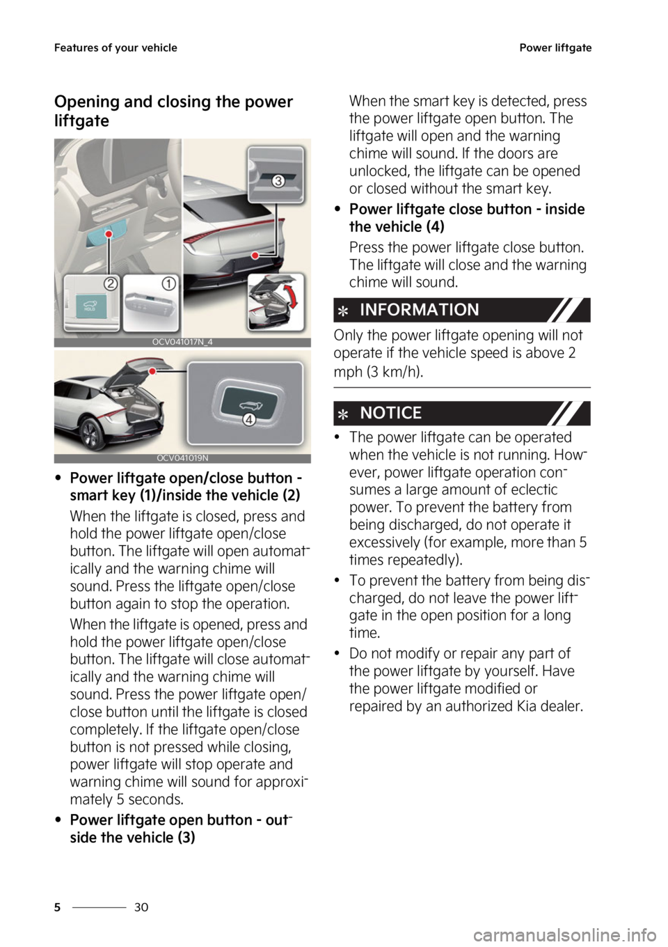 KIA EV6 2022  Owners Manual ��F�B�U�V�S�F�T��P�G��Z�P�V�S��W�F�I�J�D�M�F
��
�
�1�P�X�F�S��M�J�G�U�H�B�U�F
�0�Q�F�O�J�O�H��B�O�E��D�M�P�T�J�O�H��U�I�F��Q�P�X�F�S�
�M�J�G�U�H�B�U�F
