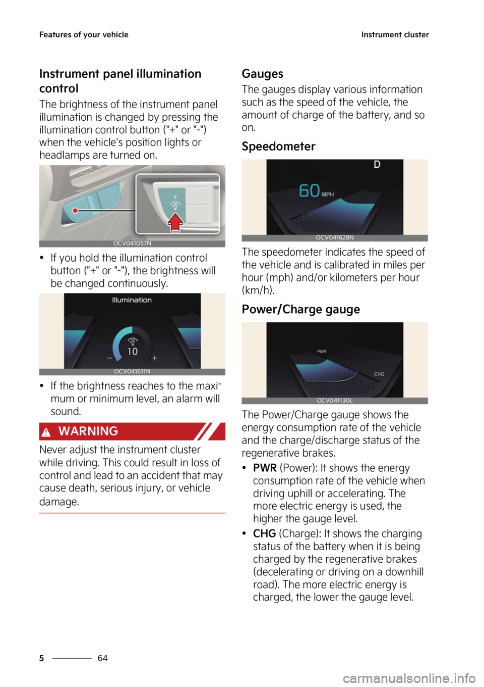 KIA EV6 2022  Owners Manual ��F�B�U�V�S�F�T��P�G��Z�P�V�S��W�F�I�J�D�M�F
��
�
�*�O�T�U�S�V�N�F�O�U��D�M�V�T�U�F�S
�*�O�T�U�S�V�N�F�O�U��Q�B�O�F�M��J�M�M�V�N�J�O�B�U�J�P�O�
�D�P�O�U�S�P�M
�5�I�F��C�S�J�H�I�U�O�F�T�T�