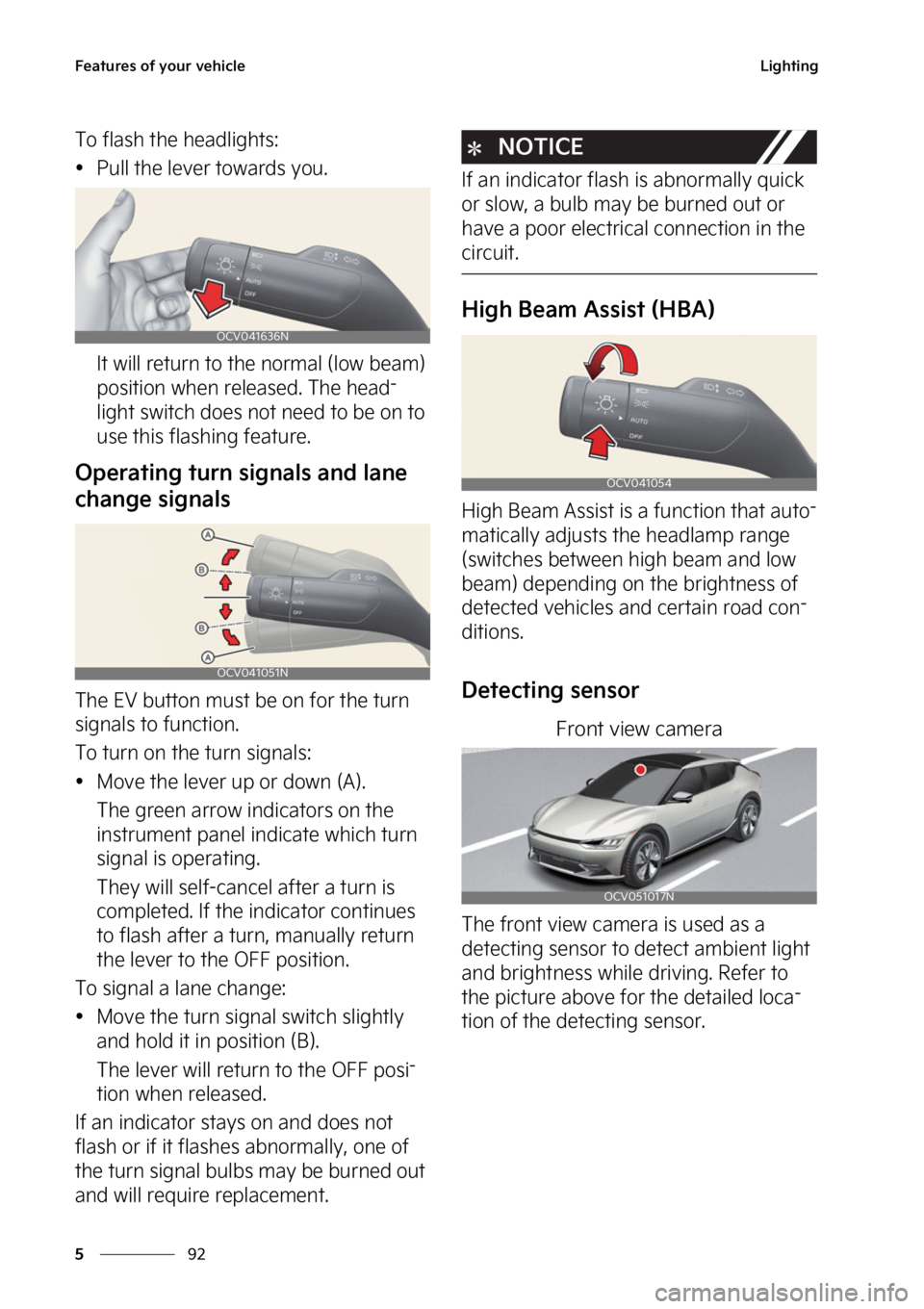 KIA EV6 2022  Owners Manual ��F�B�U�V�S�F�T��P�G��Z�P�V�S��W�F�I�J�D�M�F
��
�
�-�J�H�I�U�J�O�H
�5�P��G�M�B�T�I��U�I�F��I�F�B�E�M�J�H�I�U�T�
