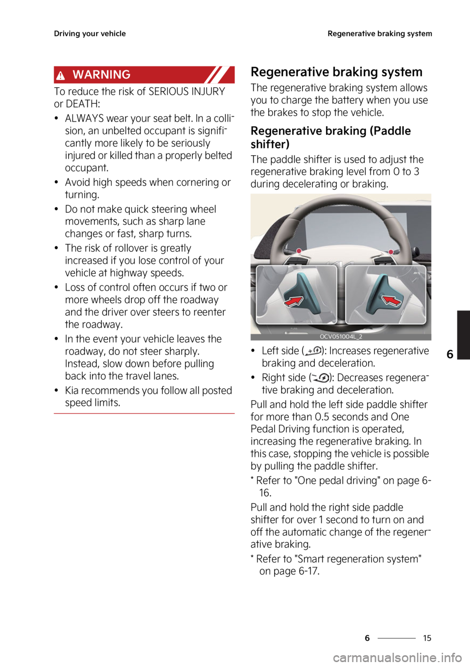 KIA EV6 2022  Owners Manual ��
�
�
�%�S�J�W�J�O�H��Z�P�V�S��W�F�I�J�D�M�F�3�F�H�F�O�F�S�B�U�J�W�F��C�S�B�L�J�O�H��T�Z�T�U�F�N
�8�"�3�/�*�/�(
�5�P��S�F�E�V�D�F��U�I�F��S�J�T�L��P�G��4�&�3�*�0�6�4��*�/�+�6�3�:�
�P�S