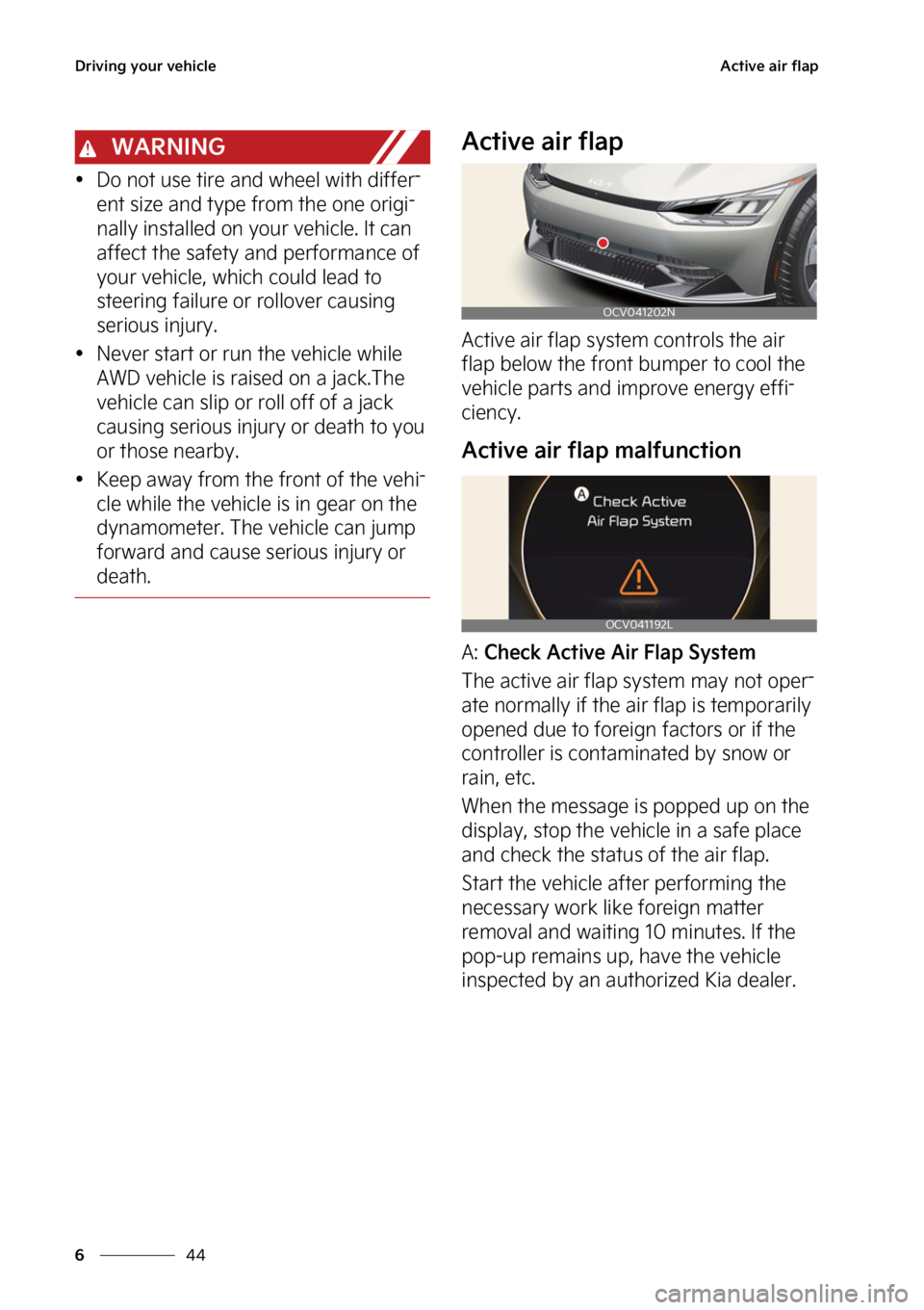 KIA EV6 2022  Owners Manual �%�S�J�W�J�O�H��Z�P�V�S��W�F�I�J�D�M�F
��
�
�"�D�U�J�W�F��B�J�S��G�M�B�Q
�8�"�3�/�*�/�(
