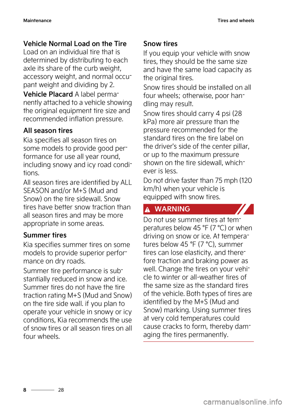 KIA EV6 2022  Owners Manual �.�B�J�O�U�F�O�B�O�D�F
��
�
�5�J�S�F�T��B�O�E��X�I�F�F�M�T
�7�F�I�J�D�M�F��/�P�S�N�B�M��-�P�B�E��P�O��U�I�F��5�J�S�F�
�-�P�B�E��P�O��B�O��J�O�E�J�W�J�E�V�B�M��U�J�S�F��U�I�B�U��J�T�
