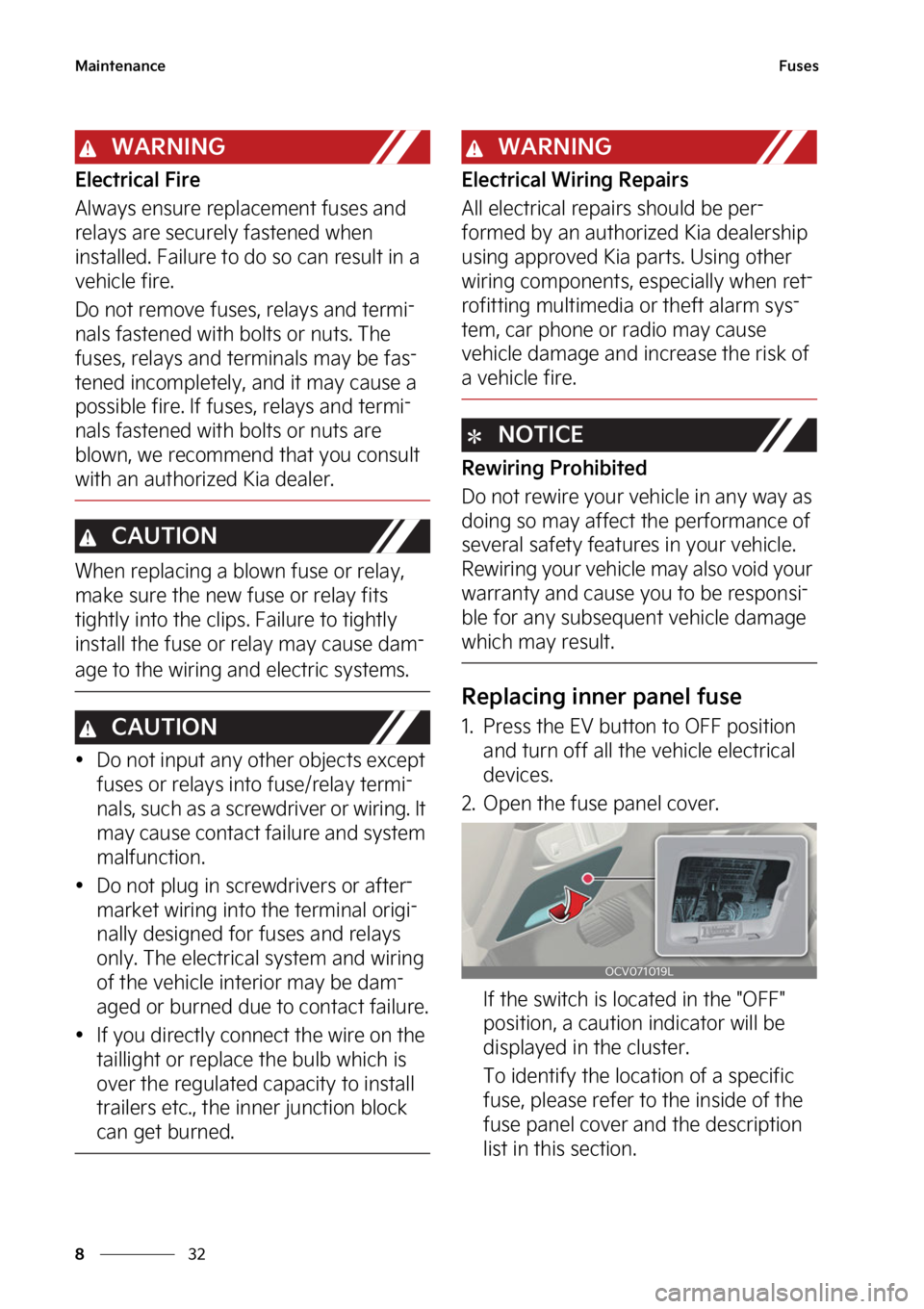 KIA EV6 2022  Owners Manual �.�B�J�O�U�F�O�B�O�D�F
��
�
��V�T�F�T
�8�"�3�/�*�/�(
�&�M�F�D�U�S�J�D�B�M���J�S�F
�"�M�X�B�Z�T��F�O�T�V�S�F��S�F�Q�M �B�D�F�N�F�O�U��G�V�T�F�T��B�O�E�
�S�F�M�B�Z�T��B�S�F��T�F�D�V�S�F�M�Z