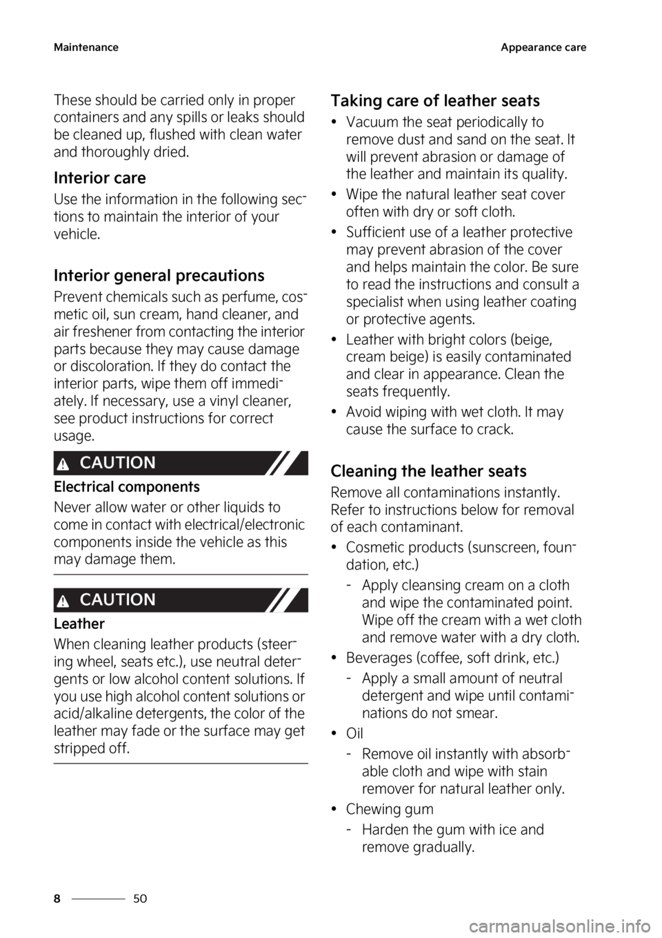 KIA EV6 2022  Owners Manual �.�B�J�O�U�F�O�B�O�D�F
��
�
�"�Q�Q�F�B�S�B�O�D�F��D�B�S�F
�5�I�F�T�F��T�I�P�V�M�E��C�F��D�B�S�S�J�F�E��P�O�M�Z��J�O��Q�S�P�Q�F�S�
�D�P�O�U�B�J�O�F�S�T��B�O�E��B�O�Z��T�Q�J�M�M�T��P�S��