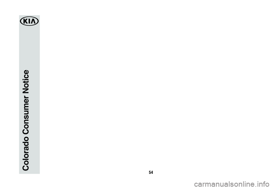 KIA SOUL 2019  Warranty and Consumer Information Guide 54Colorado Consumer Notice
���19MY���(��38-112).indd   542019-12-10   �� 9:47:04  