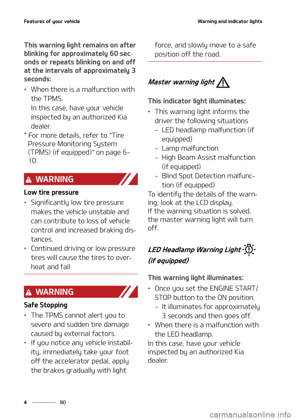 KIA SELTOS 2021  Owners Manual ��F�B�U�V�S�F�T��P�G��Z�P�V�S��W�F�I�J�D�M�F
��
�
�8�B�S�O�J�O�H��B�O�E��J�O�E�J�D�B�U�P�S��M�J�H�I�U�T
�5�I�J�T��X�B�S�O�J�O�H��M�J�H�I�U��S�F�N�B�J�O�T��P�O��B�G�U�F�S�
�C�M�J�O�L�J�