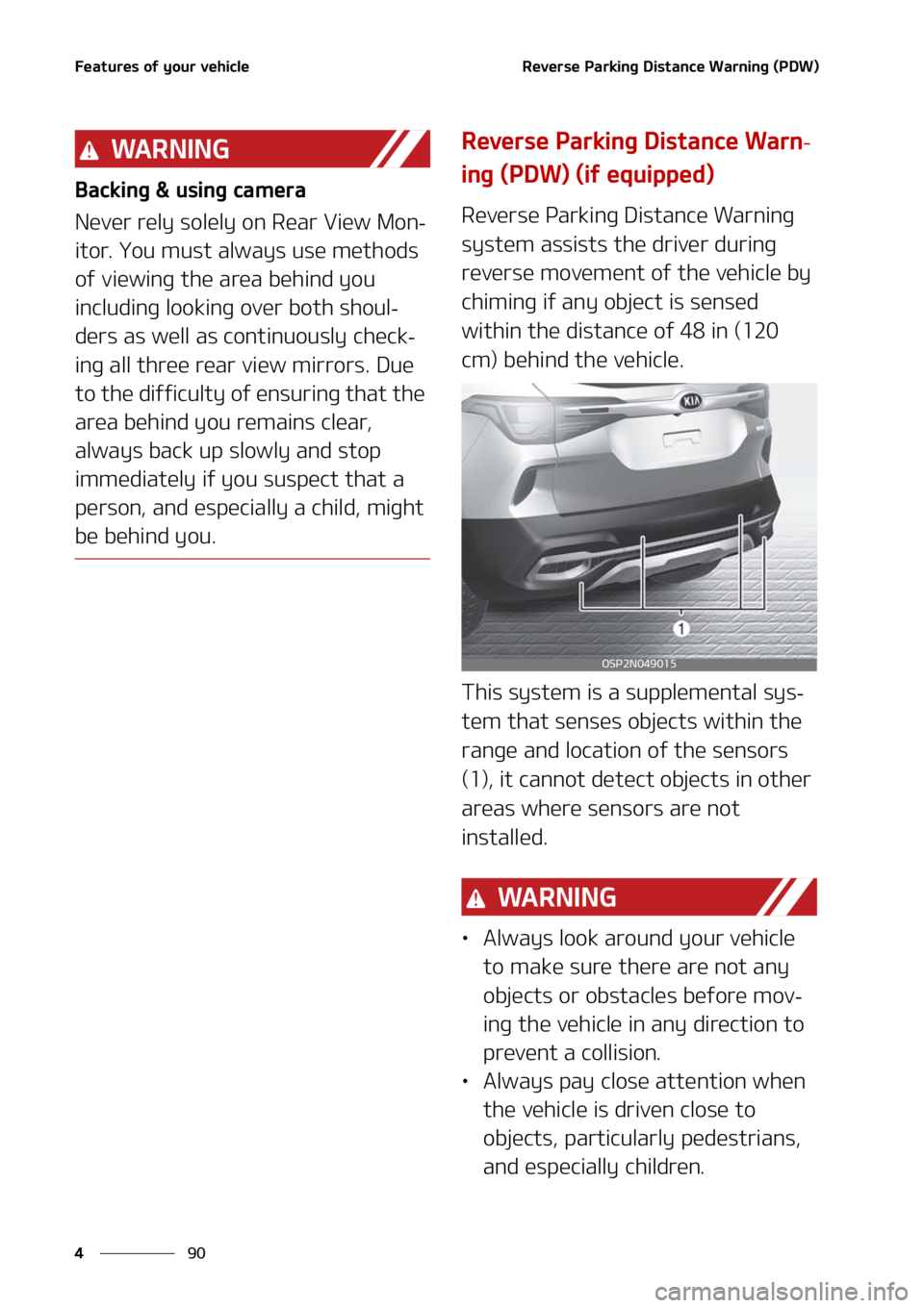 KIA SELTOS 2021  Owners Manual ��F�B�U�V�S�F�T��P�G��Z�P�V�S��W�F�I�J�D�M�F
��
�
�3�F�W�F�S�T�F��1�B�S�L�J�O�H��%�J�T�U�B�O�D�F��8�B�S�O�J�O�H��	�1�%�8�

�8�" �3 �/ �* �/ �(
�#�B�D�L�J�O�H����V�T�J�O�H��D�B�N�F�S�B
�