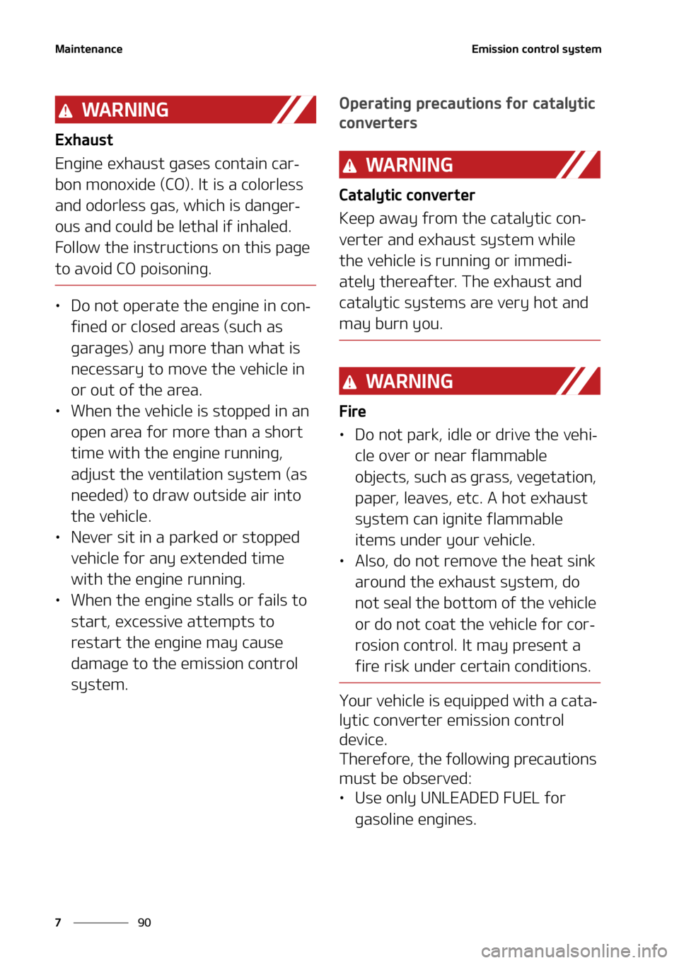 KIA SELTOS 2021  Owners Manual �.�B�J�O�U�F�O�B�O�D�F
��
�
�&�N�J�T�T�J�P�O��D�P�O�U�S�P�M��T�Z�T�U�F�N
�8�" �3 �/ �* �/ �(
�&�Y�I�B�V�T�U
�&�O�H�J�O�F��F�Y�I�B�V�T�U��H�B�T�F�T��D�P�O�U�B�J�O��D�B�S
-
�C�P�O��N�P�O�P�Y�J