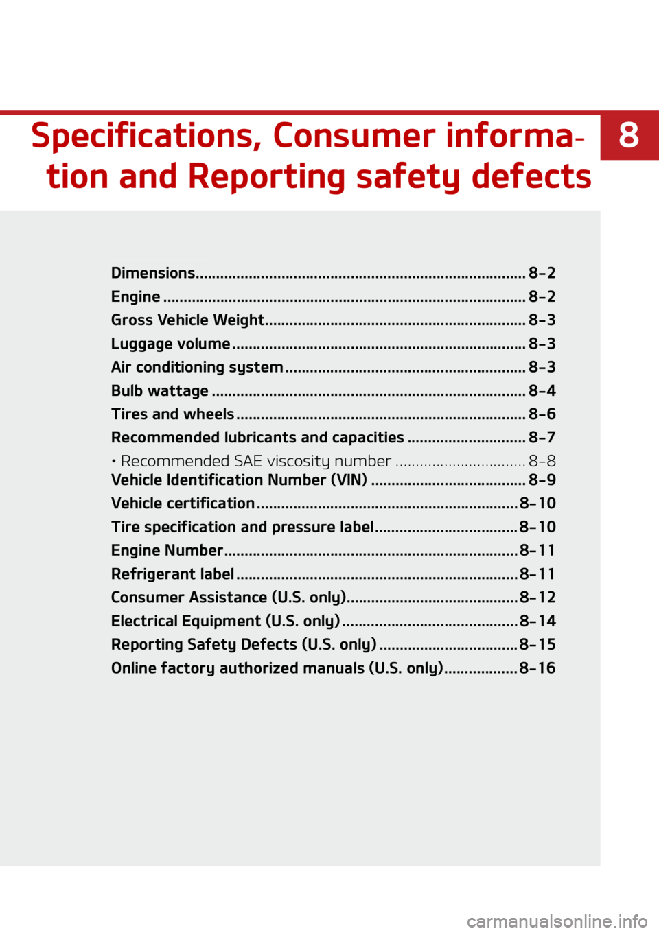 KIA SELTOS 2021  Owners Manual �
�4�Q�F�D�J�G�J�D�B�U�J�P�O�T�
��$�P�O�T�V�N�F�S��J�O�G�P�S�N�B -
�U�J�P�O��B�O�E��3�F�Q�P�S�U�J�O�H��T�B�G�F�U�Z��E�F�G�F�D�U�T
�4�Q�F�D�J�G�J�D�B�U�J�P�O�T�
��$�P�O�T�V�N�F�S��J�O�G�P�S�N�