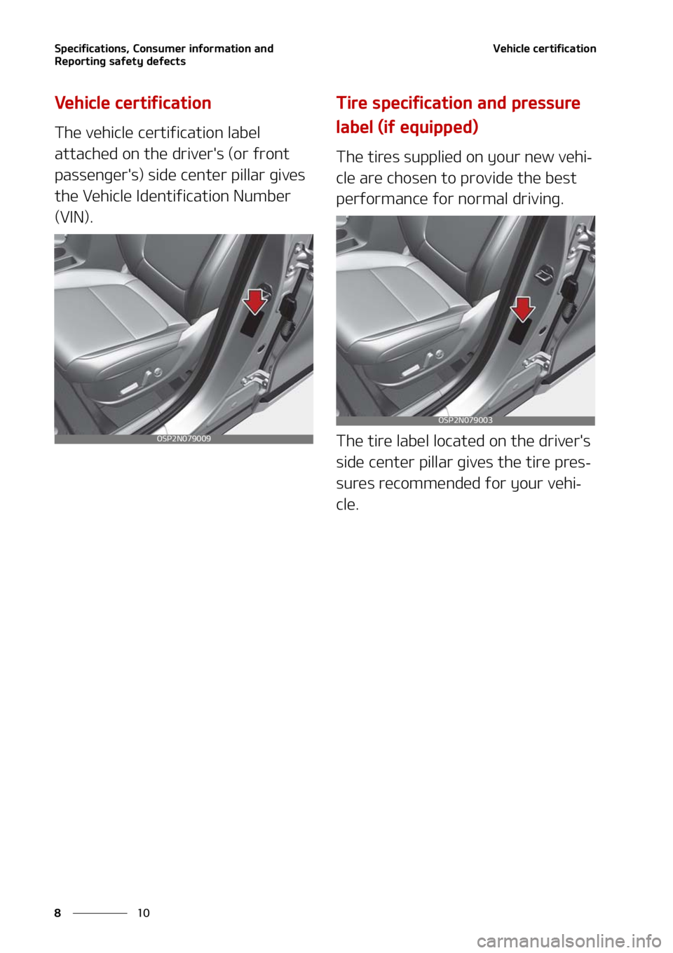 KIA SELTOS 2021  Owners Manual �4�Q�F�D�J�G�J�D�B�U�J�P�O�T�
��$�P�O�T�V�N�F�S��J�O�G�P�S�N�B�U�J�P�O��B�O�E�
�3�F�Q�P�S�U�J�O�H��T�B�G�F�U�Z��E�F�G�F�D�U�T
��
�
�7�F�I�J�D�M�F��D�F�S�U�J�G�J�D�B�U�J�P�O
�7�F�I�J�D�M�F��