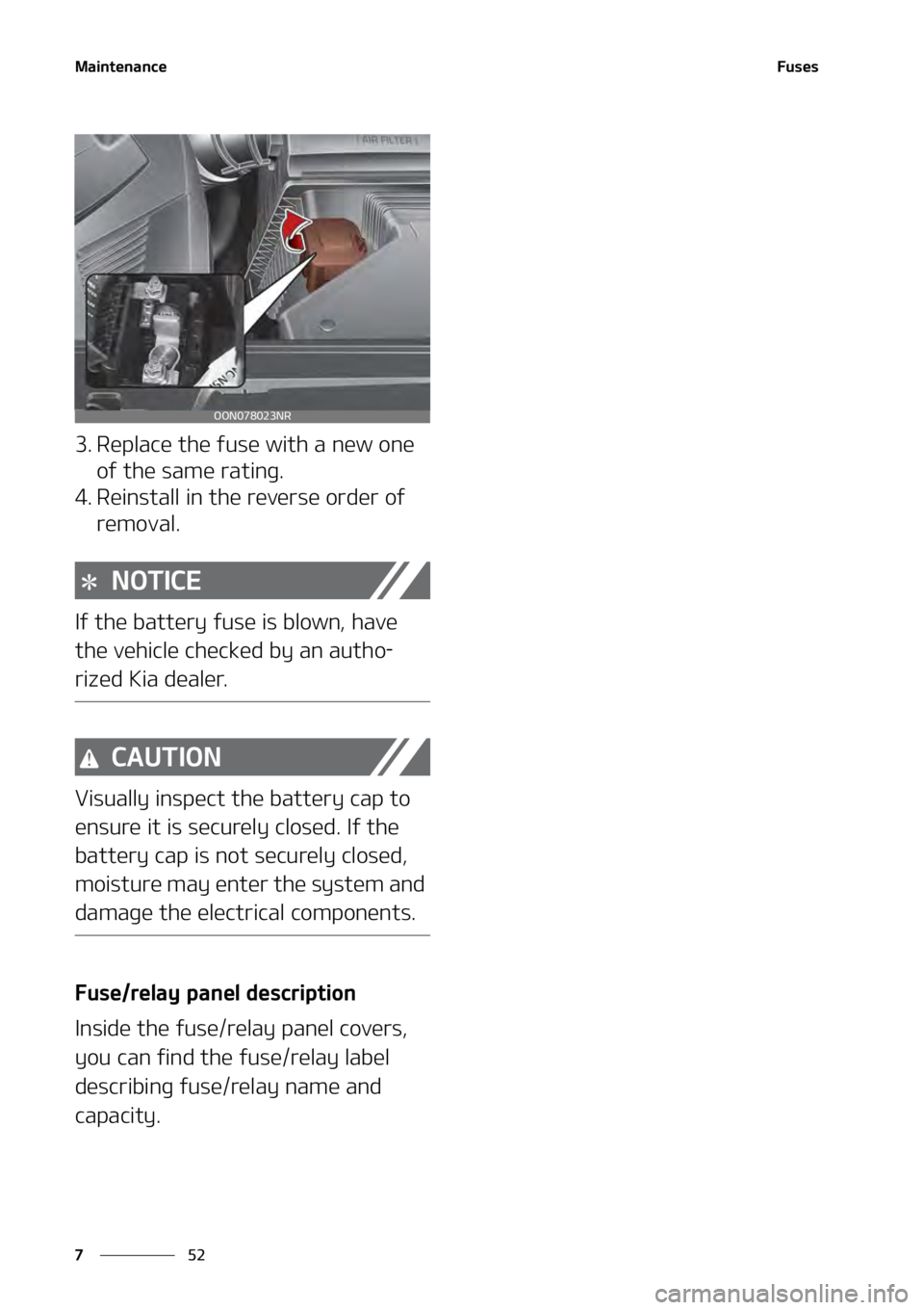 KIA TELLURIDE 2021  Owners Manual �.�B�J�O�U�F�O�B�O�D�F
��
�
��V�T�F�T
�� �3�F�Q�M�B�D�F��U�I�F��G�V�T�F��X�J�U�I��B��O�F�X��P�O�F�
�P�G��U�I�F��T�B�N�F��S�B�U�J�O�H�
�� �3�F�J�O�T�U�B�M�M��J�O��U�I�F��S�F�W�F�S