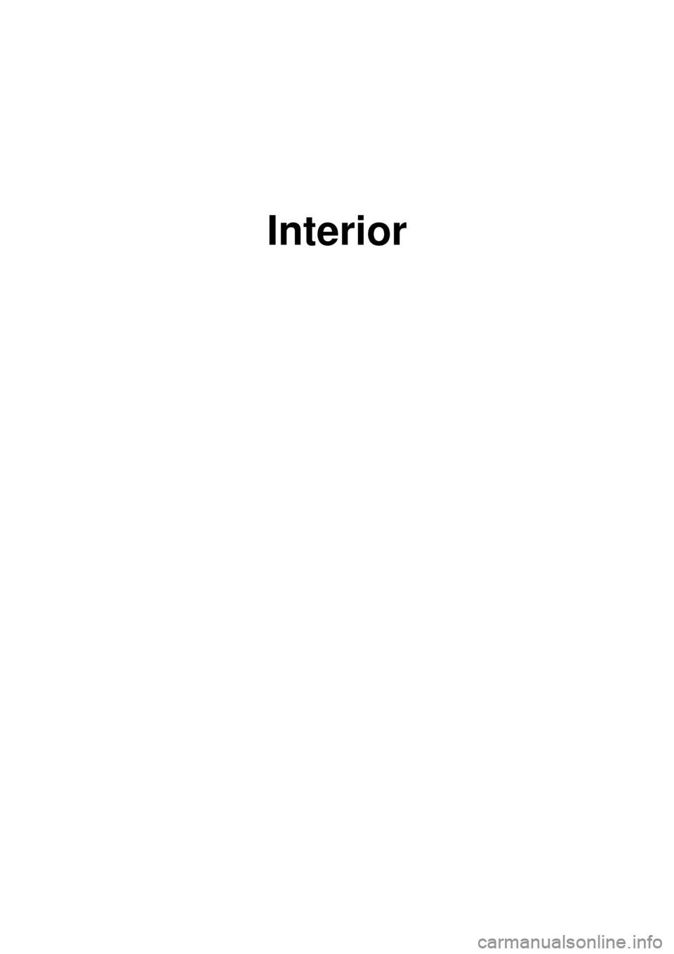 KIA CARNIVAL 2007  Workshop Manual Interior 