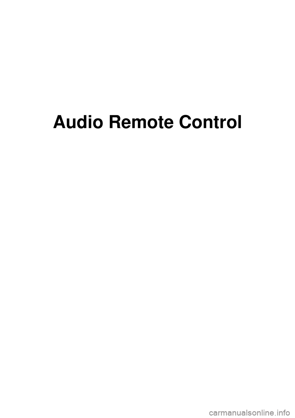 KIA CARNIVAL 2007  Workshop Manual Audio Remote Control 